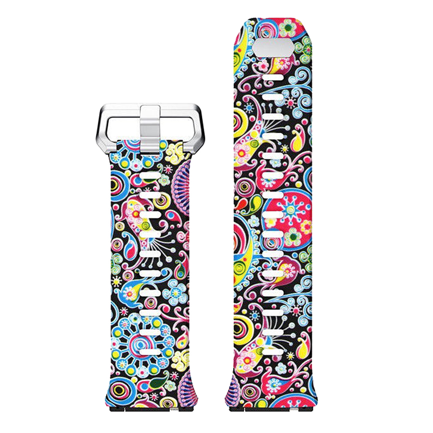 StrapsCo Artistic Pattern Silicone Rubber Watch Band Strap for Fitbit Ionic - Psychedelic