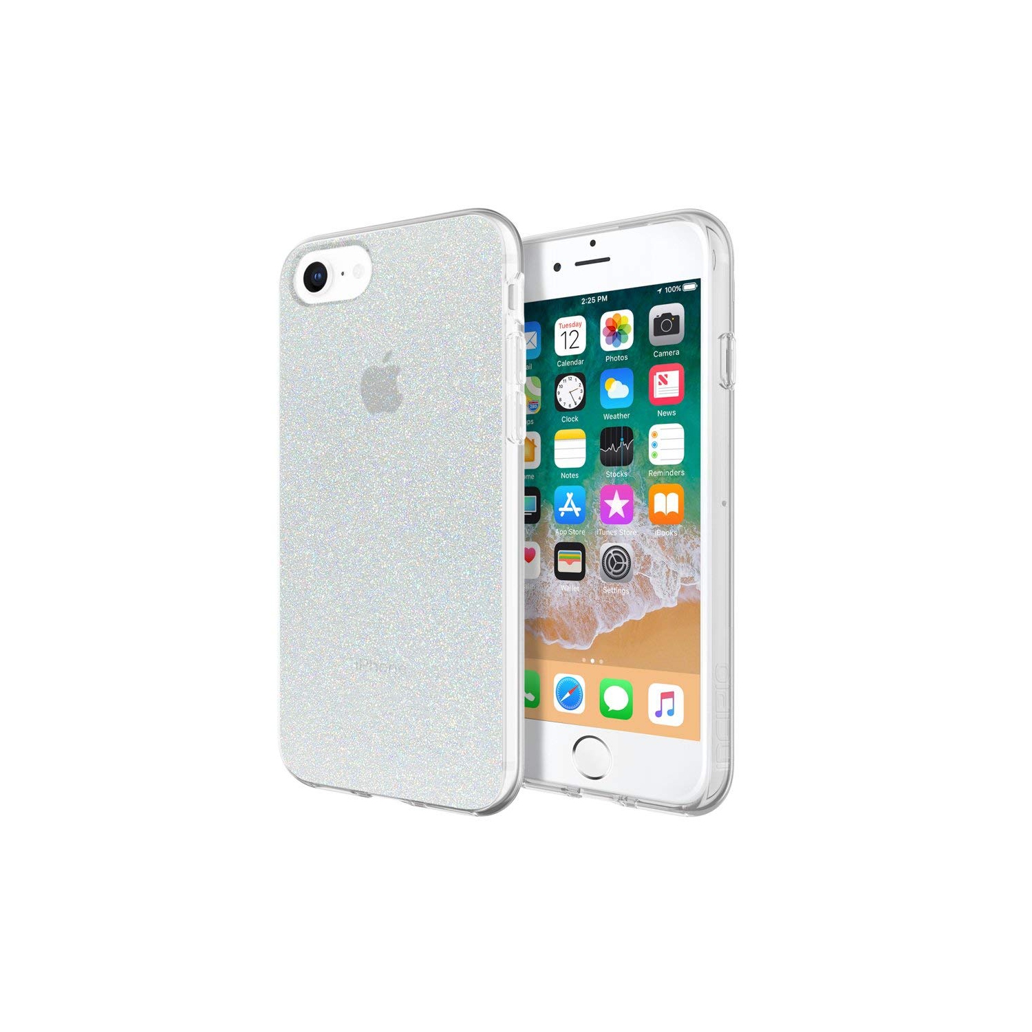 Incipio Apple iPhone 6 6s 7 8 Design Series Case - Iridescent White Glitter