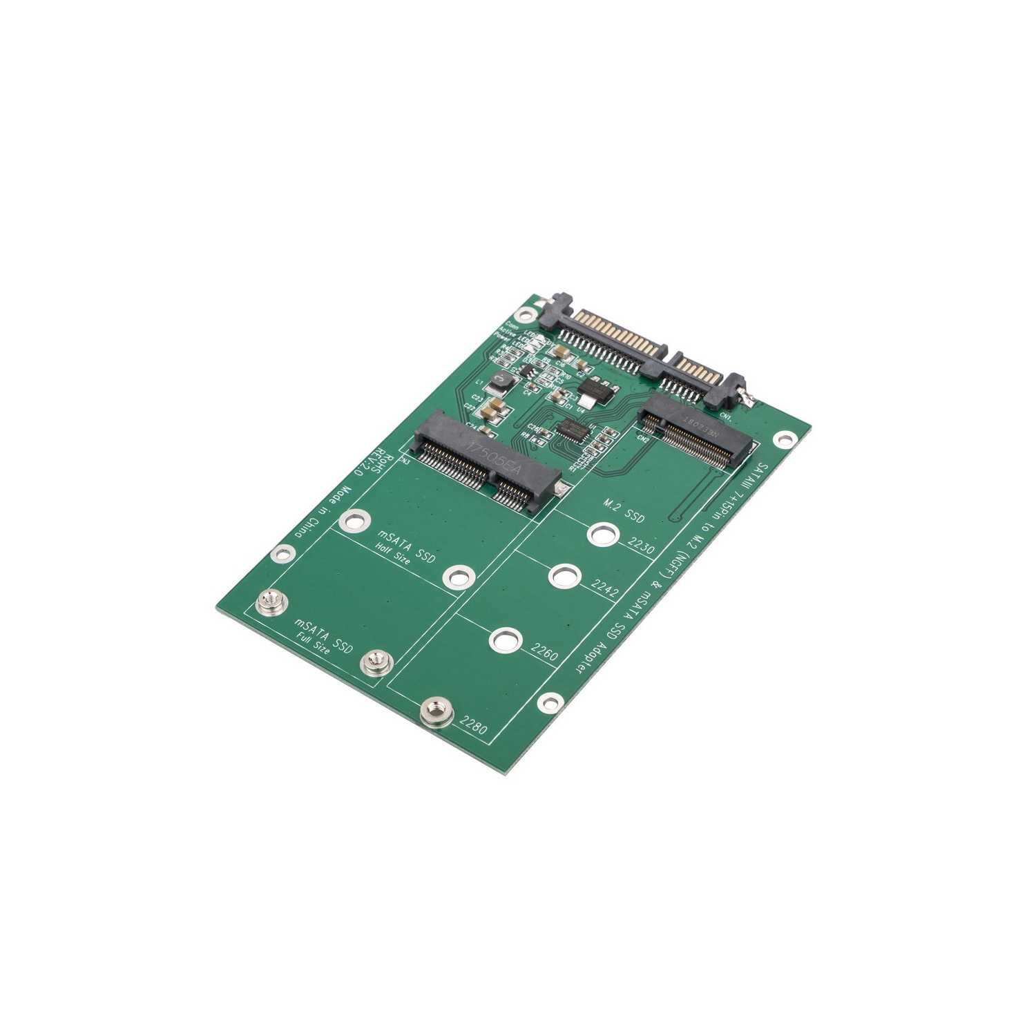 Adaptateur de convertisseur SSD mSATA/M2 NGFF vers SATA d’axGear, 2-en-1