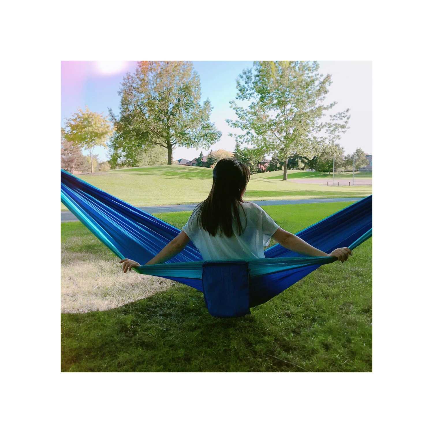 Camping Hammock - Ultralight Portable Lightweight Nylon with Hanging Straps for Backpacking, Travel, Beach, or Yard