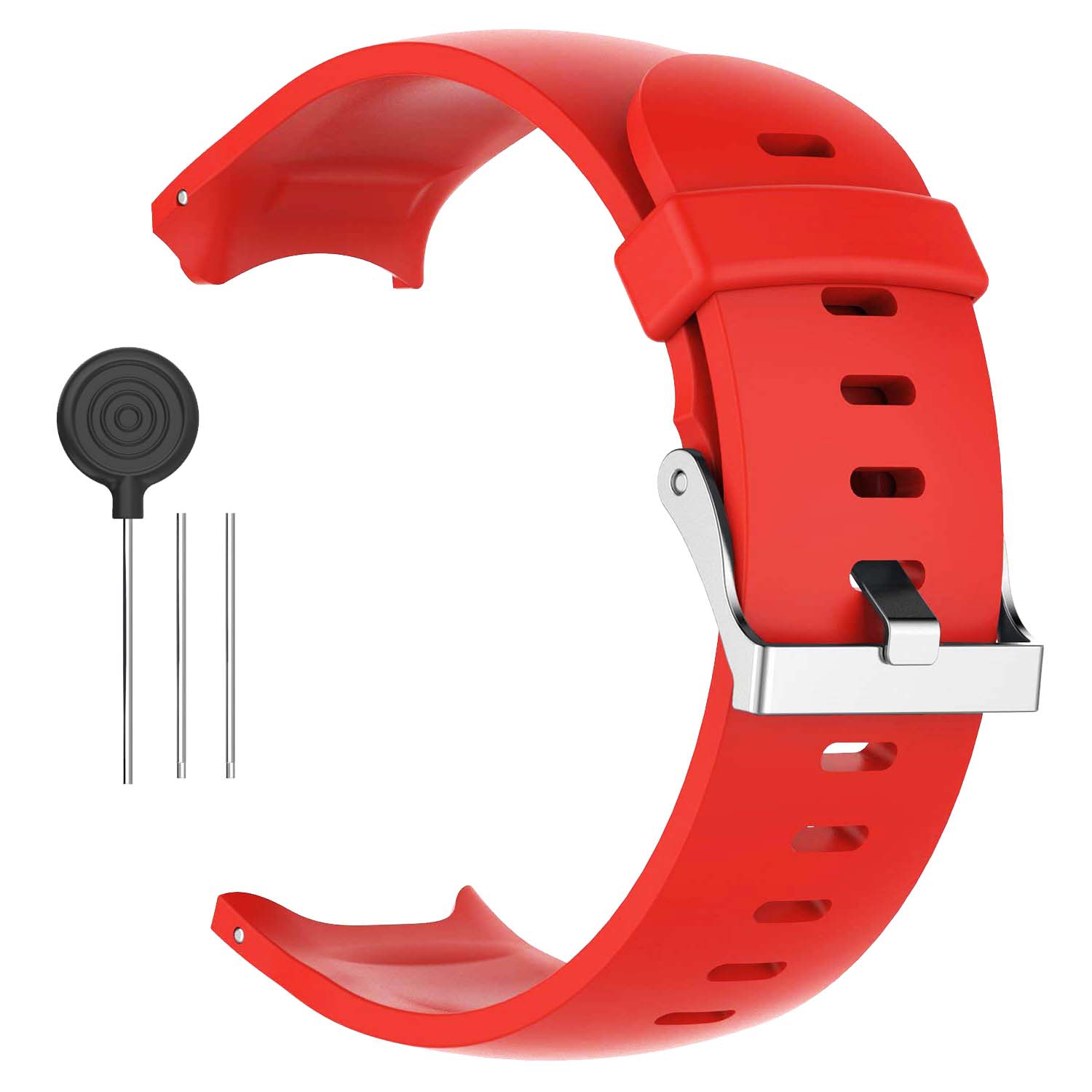 StrapsCo Classic Silicone Rubber Replacement Watch Band Strap for Garmin Approach S3 - Red