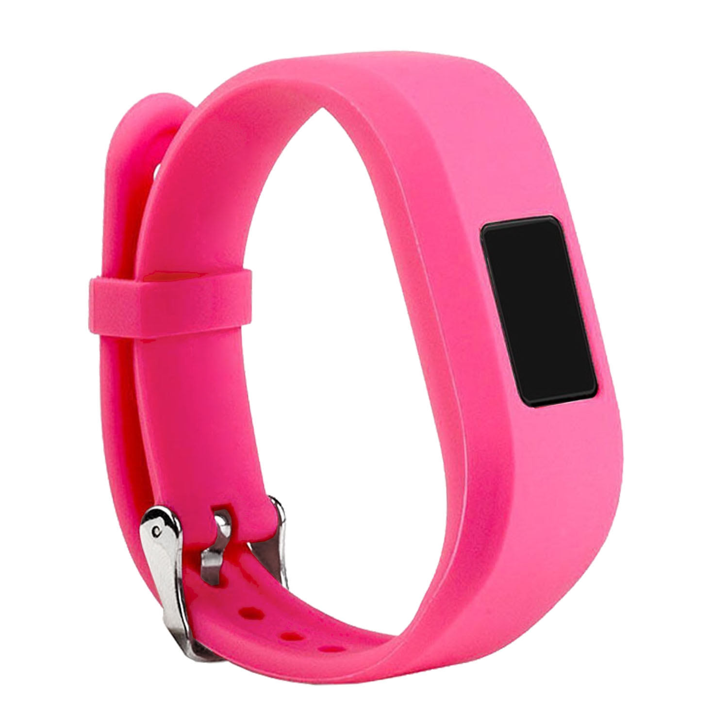 StrapsCo Silicone Rubber Replacement Watch Band Strap for Garmin Vivofit Jr - Pink