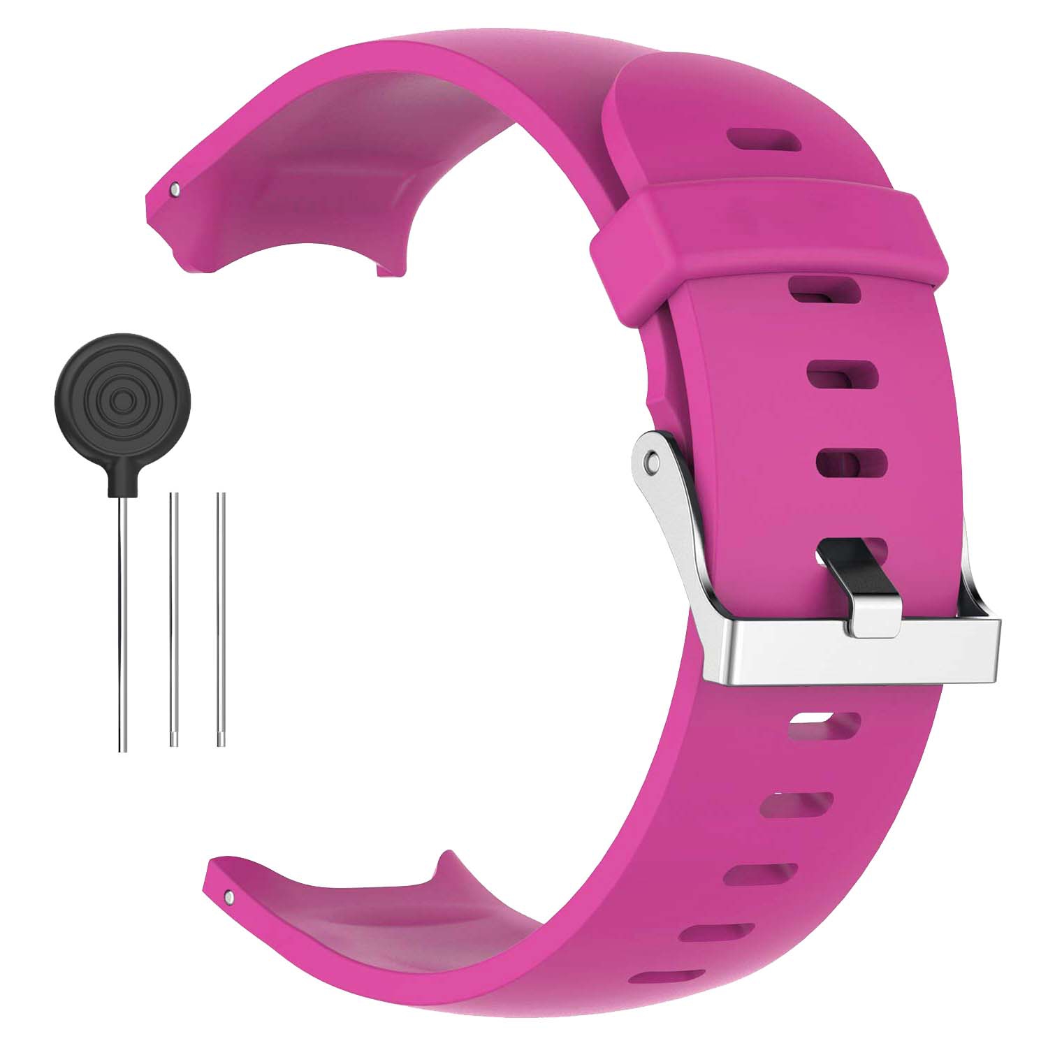 StrapsCo Classic Silicone Rubber Replacement Watch Band Strap for Garmin Approach S3 - Fuchsia