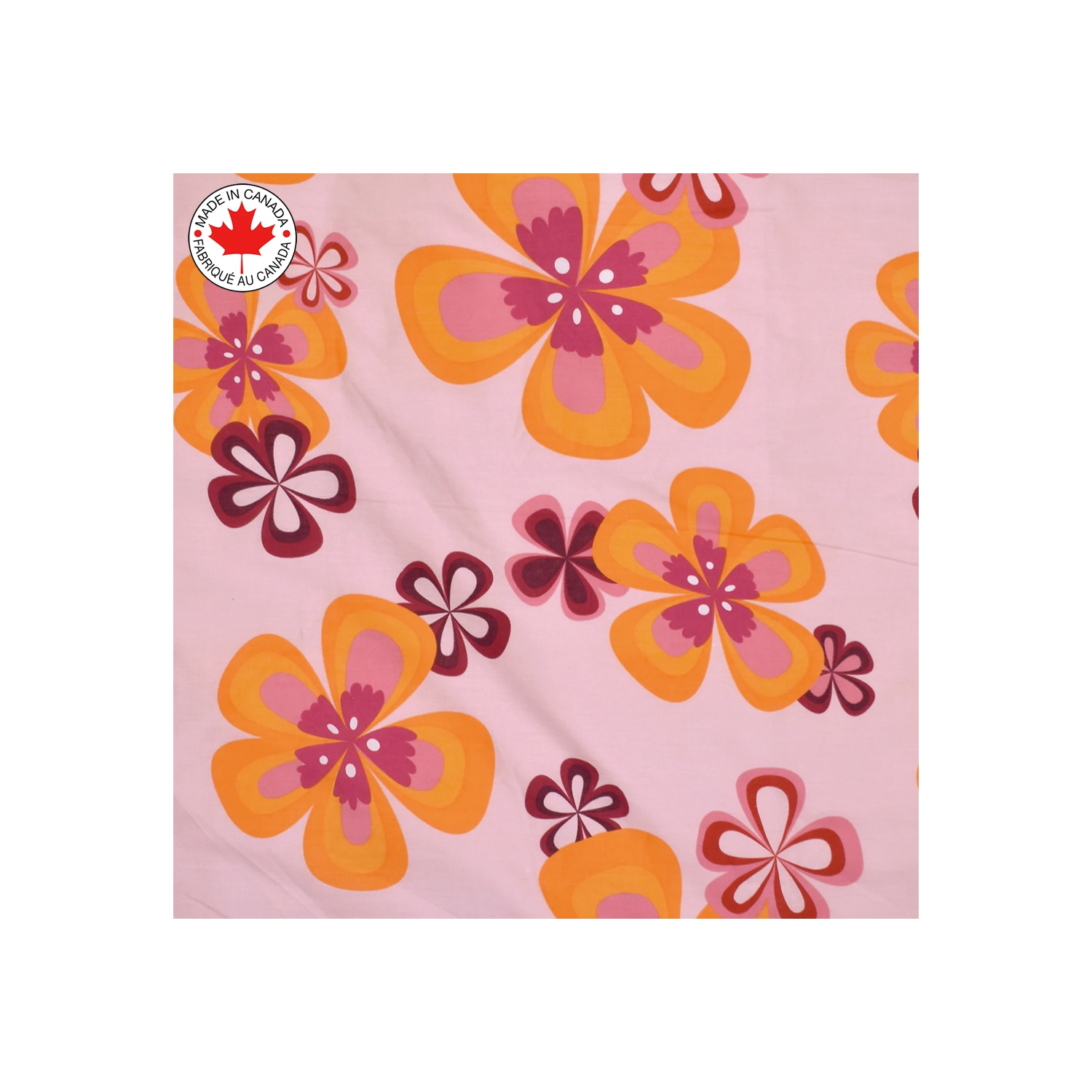 Bebelelo - 5 pieces bedding for baby – pink, orange and fuschia with a flower pattern