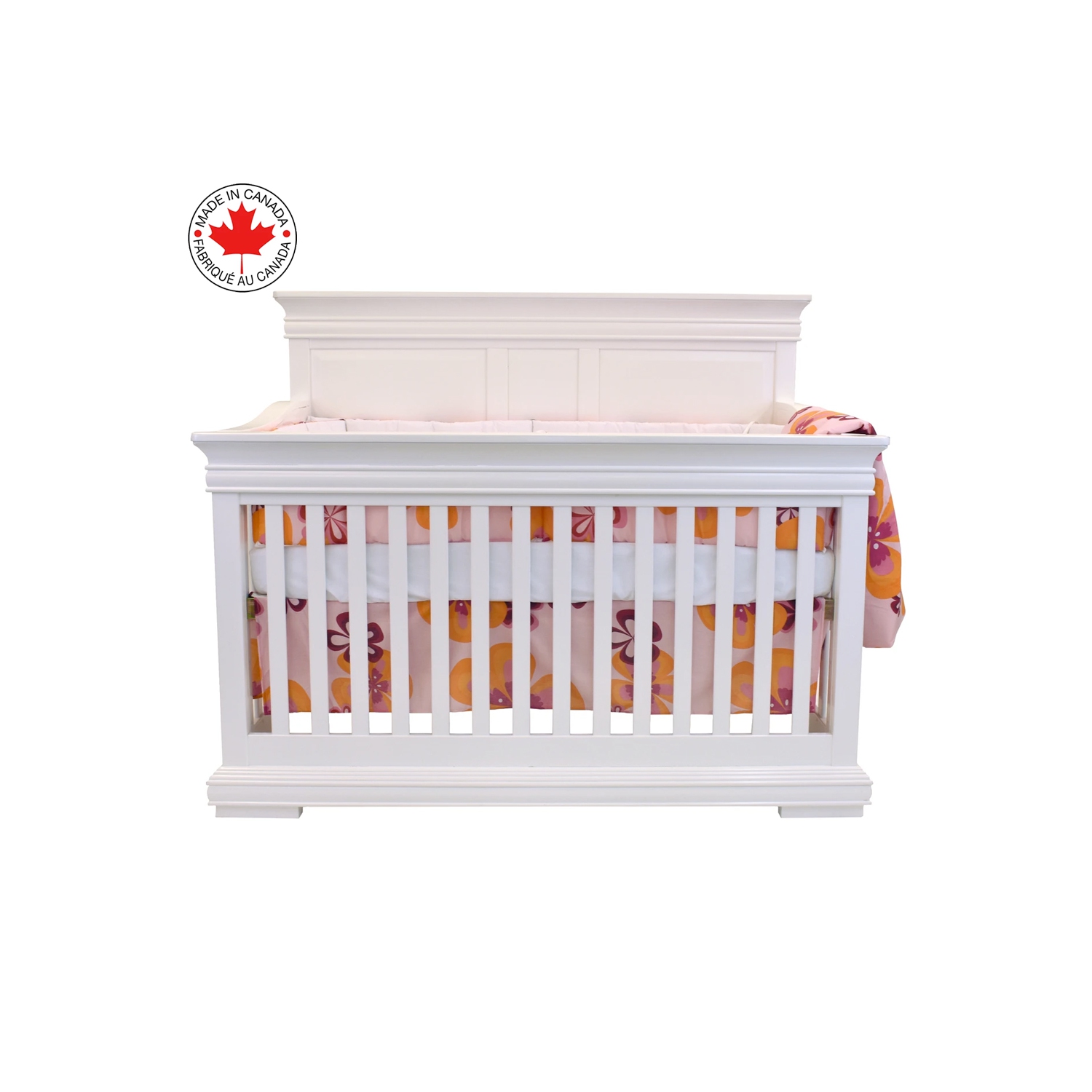 Bebelelo - 5 pieces bedding for baby – pink, orange and fuschia with a flower pattern