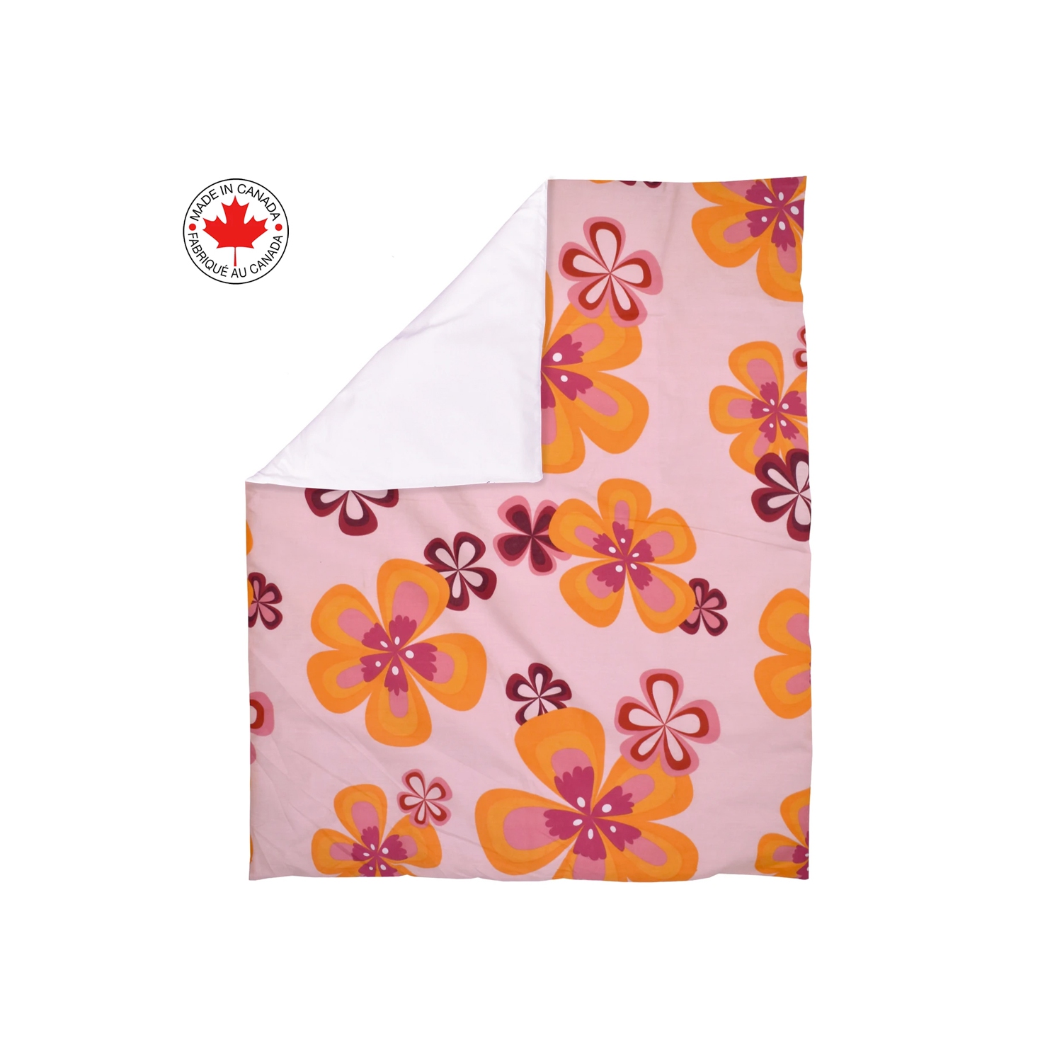 Bebelelo - 5 pieces bedding for baby – pink, orange and fuschia with a flower pattern