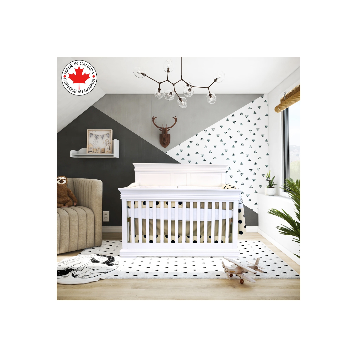 Bebelelo - 5 pieces bedding for baby - beige and dark brown with an Elephant pattern