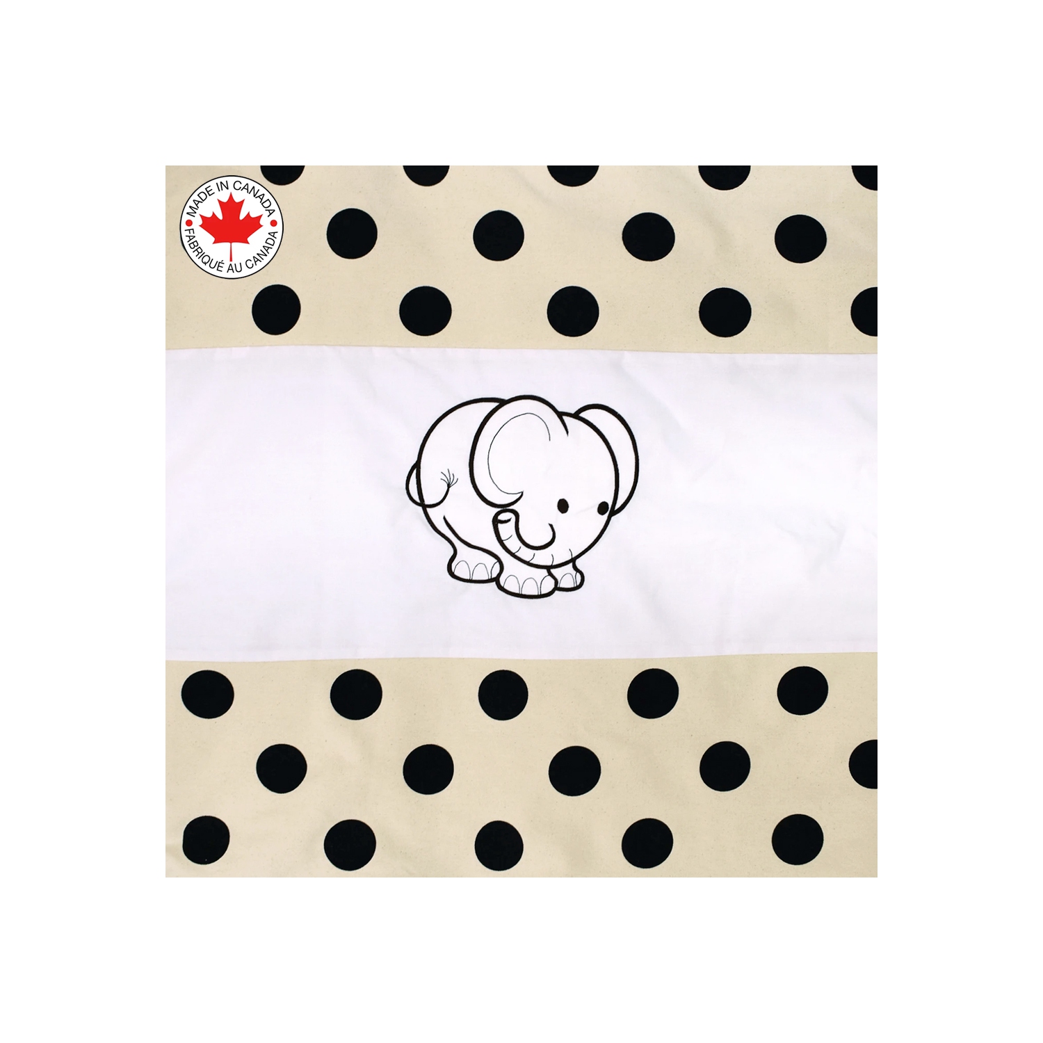 Bebelelo - 5 pieces bedding for baby - beige and dark brown with an Elephant pattern