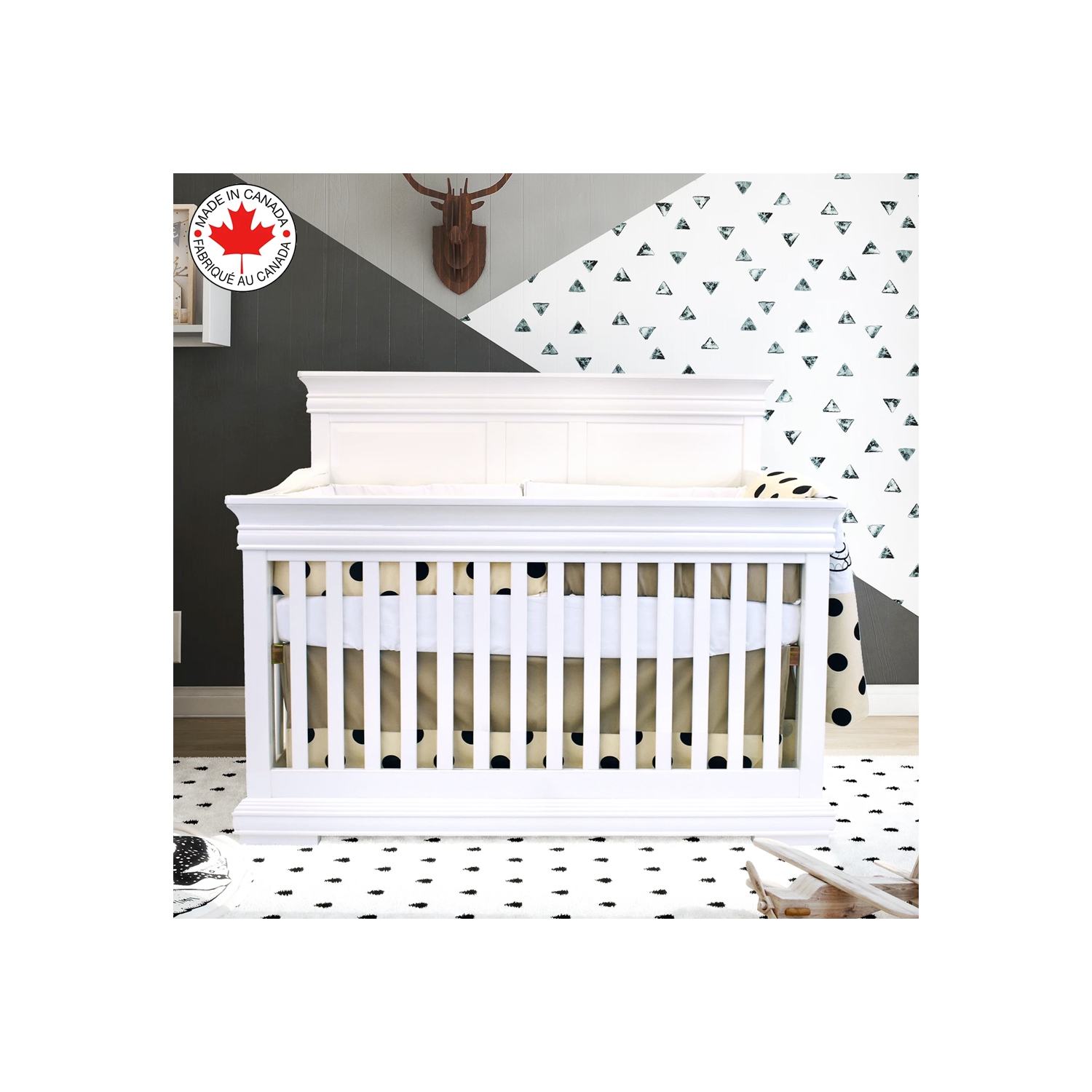 Bebelelo - 5 pieces bedding for baby - beige and dark brown with an Elephant pattern