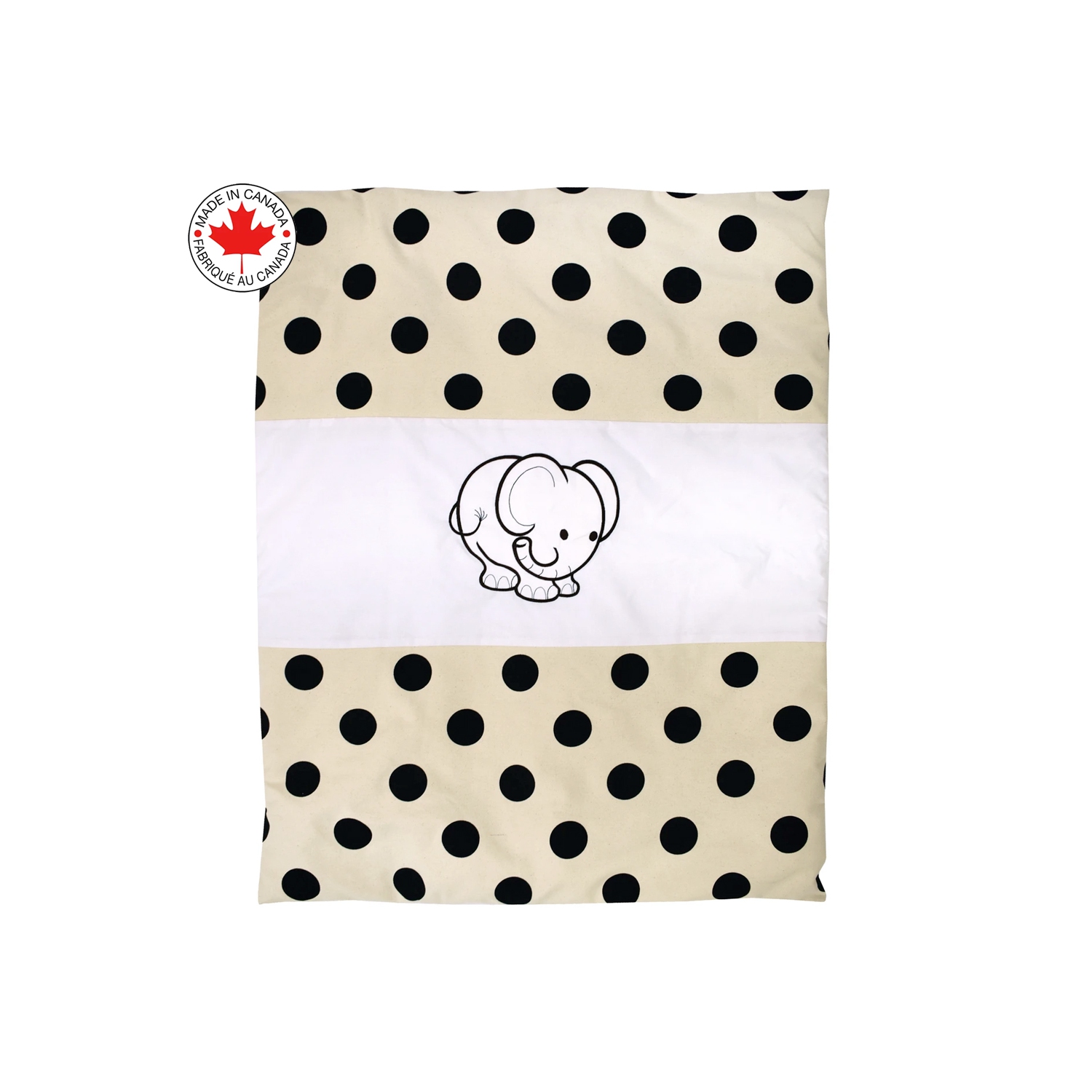 Bebelelo - 5 pieces bedding for baby - beige and dark brown with an Elephant pattern