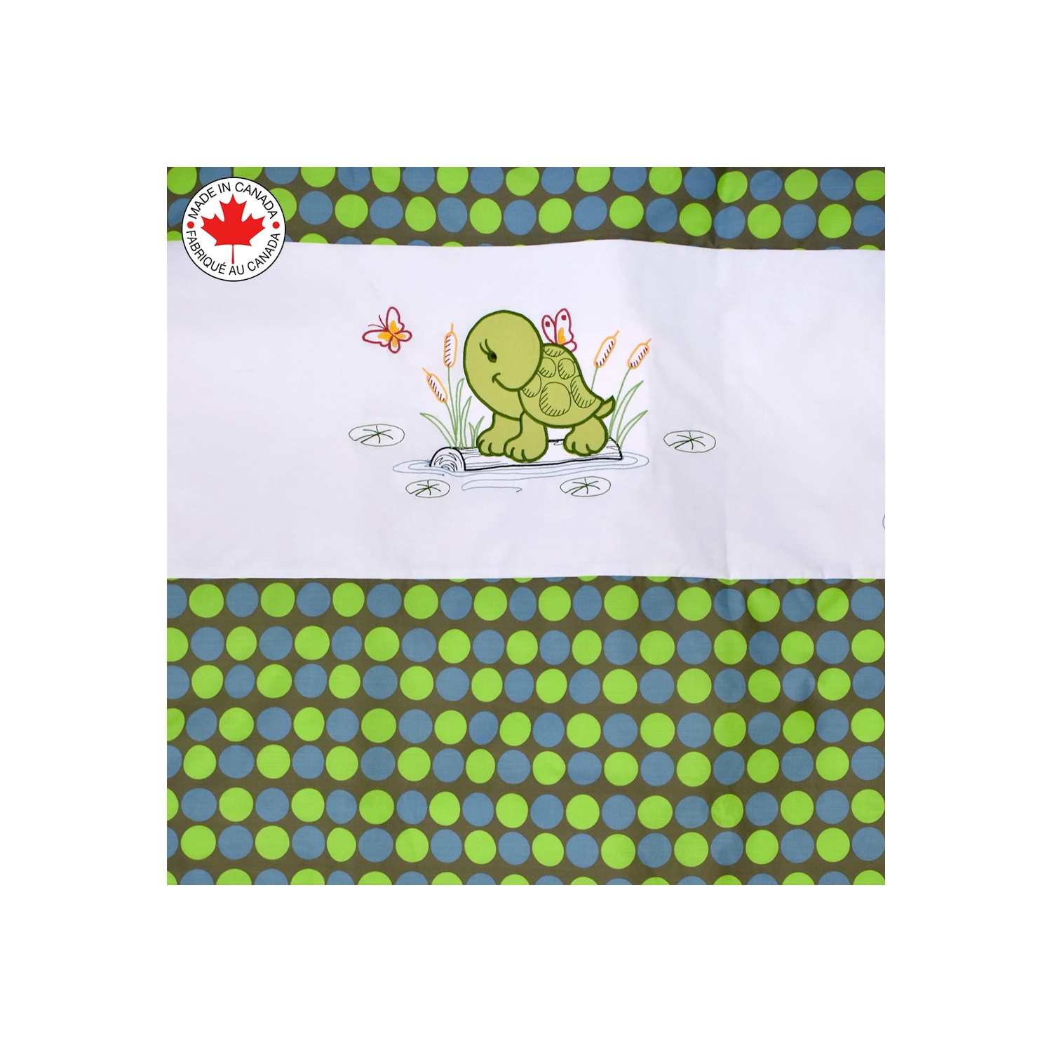 Bebelelo - 5 pieces bedding for baby – brown, green and blue with a Turtle pattern