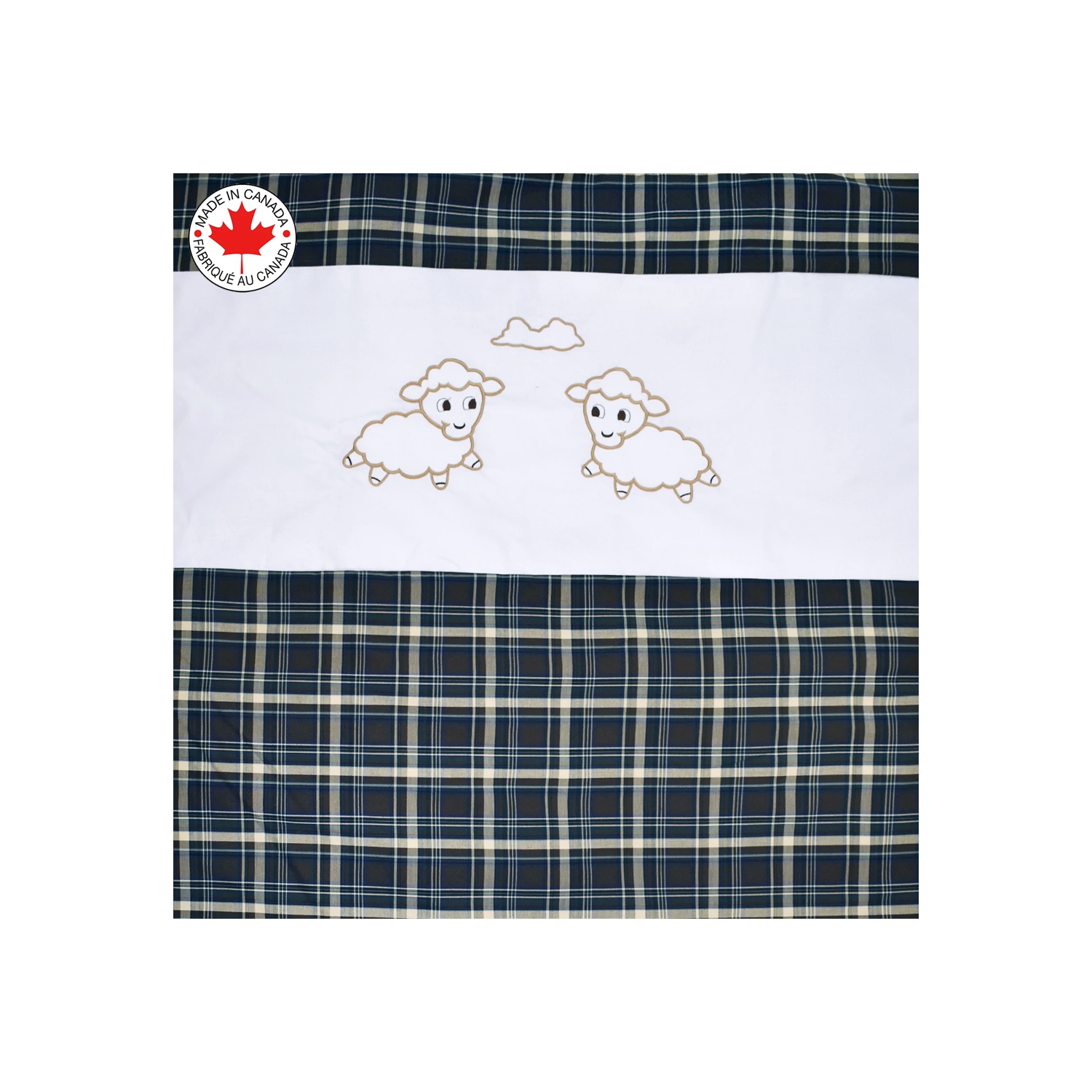 Bebelelo - 5 pieces bedding for baby – navy blue and brown with a Sheep pattern