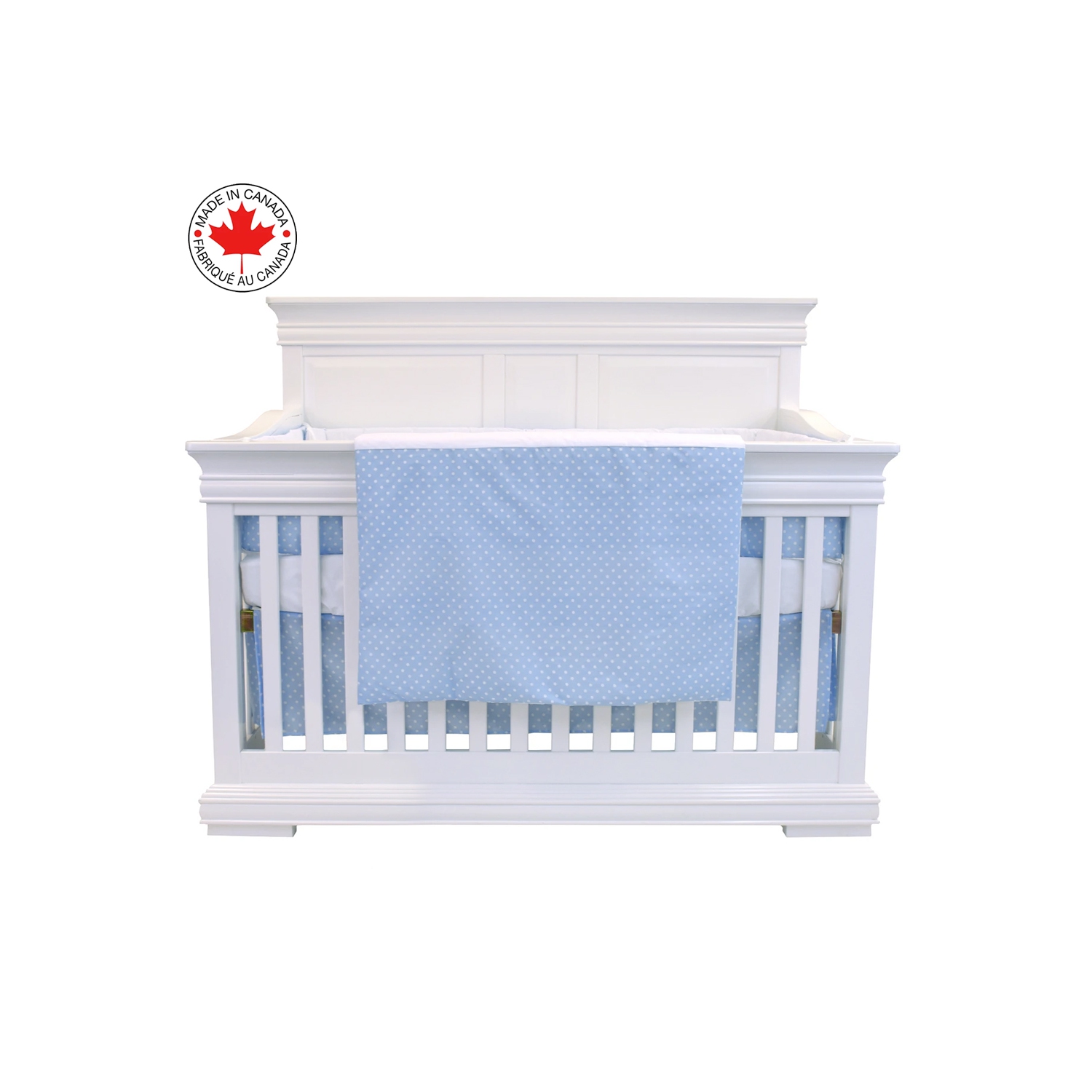 Belelo - 5 pièces de literie pour bébé - bleu et blanc avec un motif d’éléphant