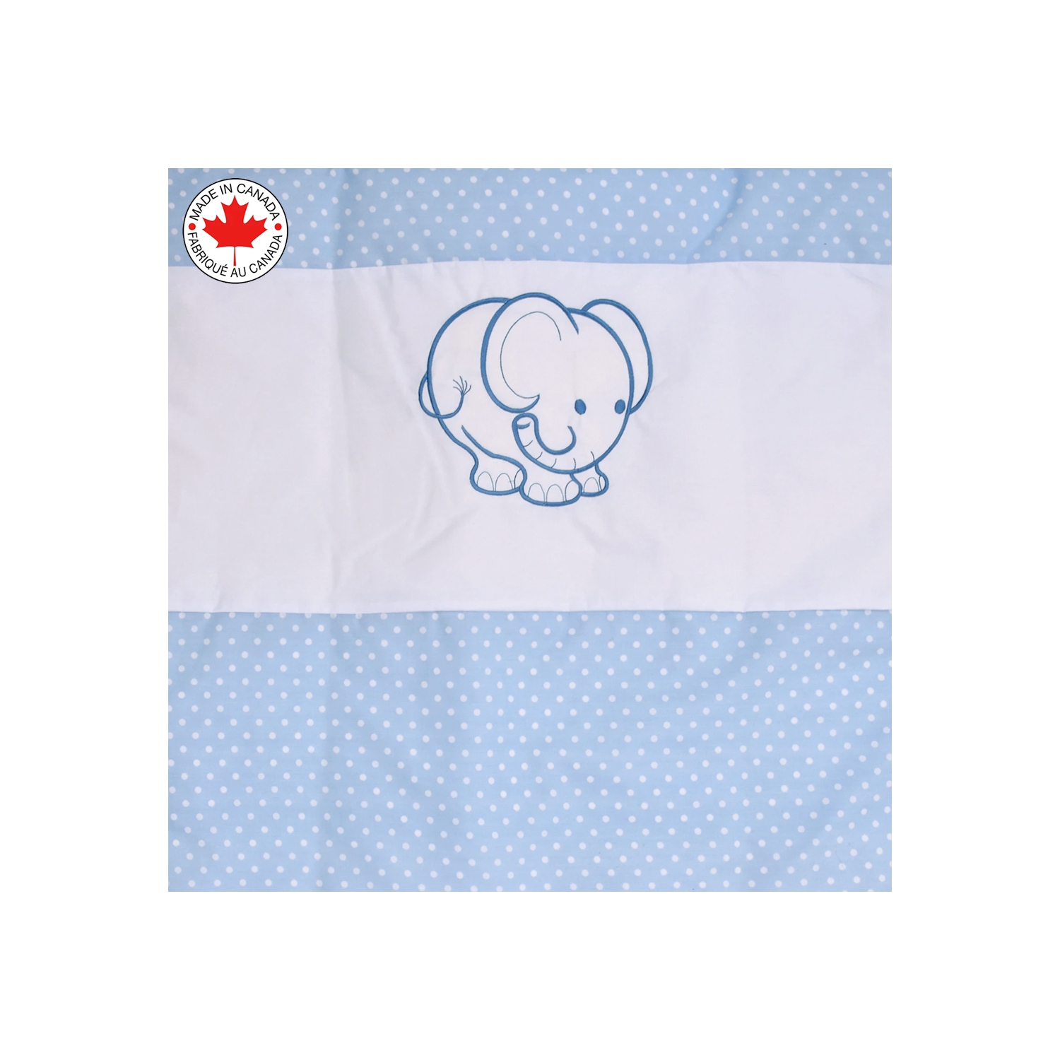 Belelo - 5 pièces de literie pour bébé - bleu et blanc avec un motif d’éléphant