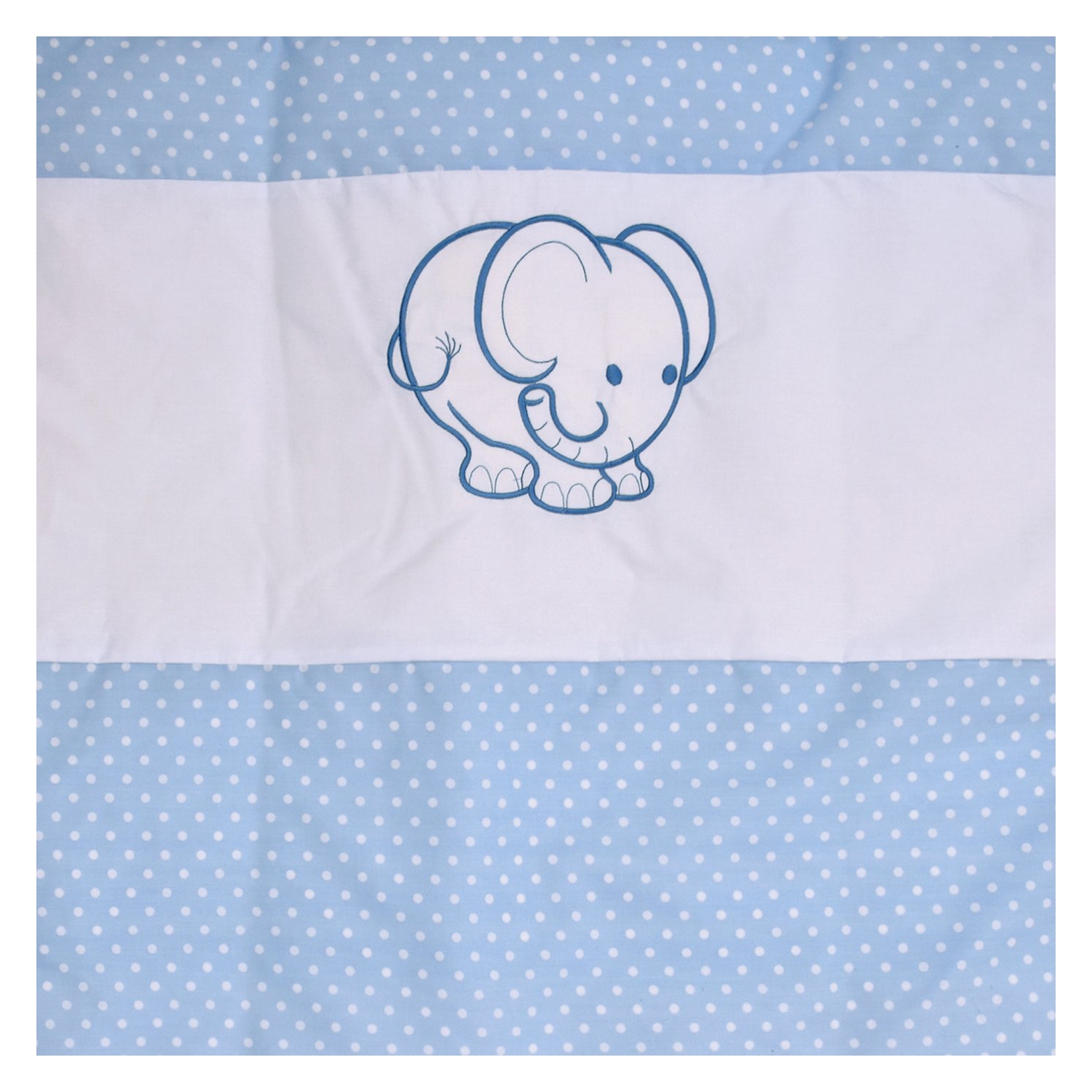 Belelo - 5 pièces de literie pour bébé - bleu et blanc avec un motif d’éléphant