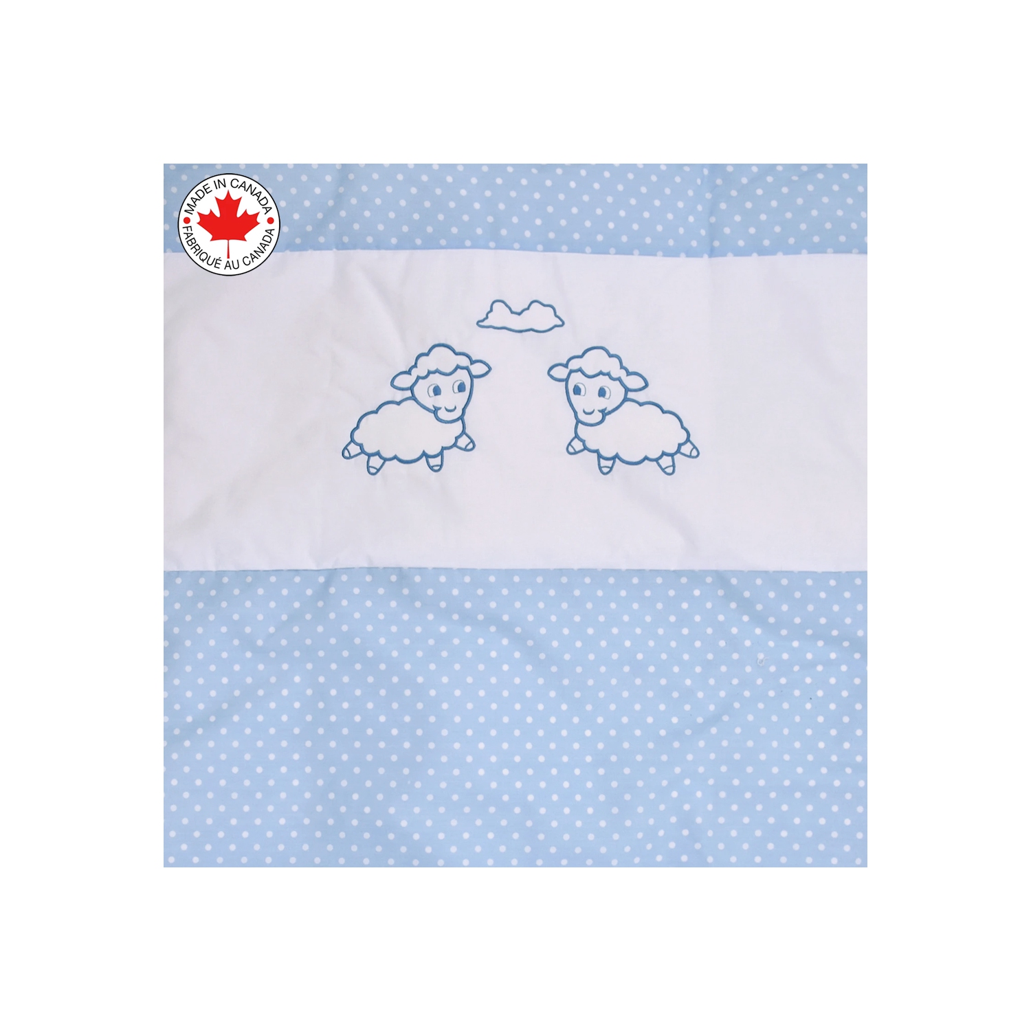 Belelo - 5 pièces de literie pour bébé - bleu et blanc avec un motif de mouton