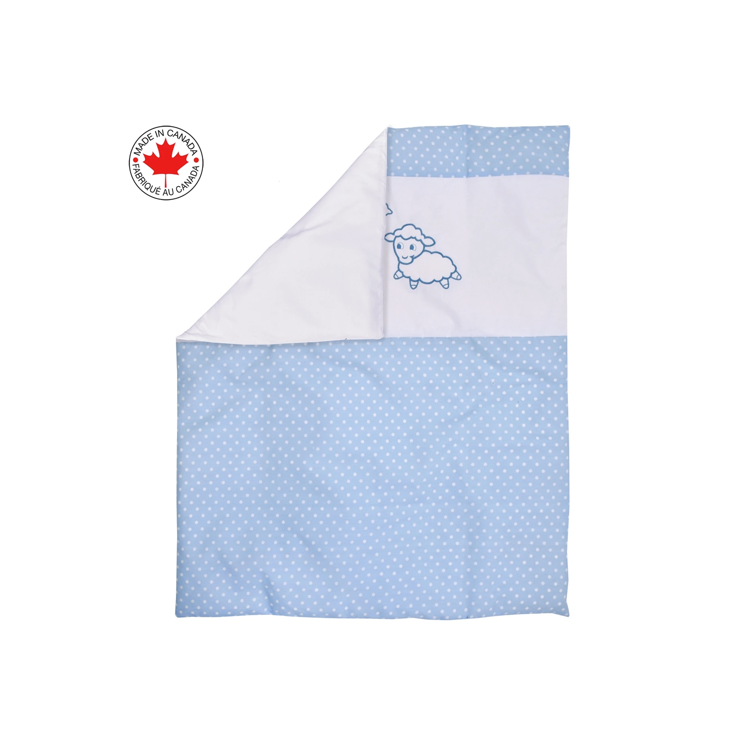 Belelo - 5 pièces de literie pour bébé - bleu et blanc avec un motif de mouton