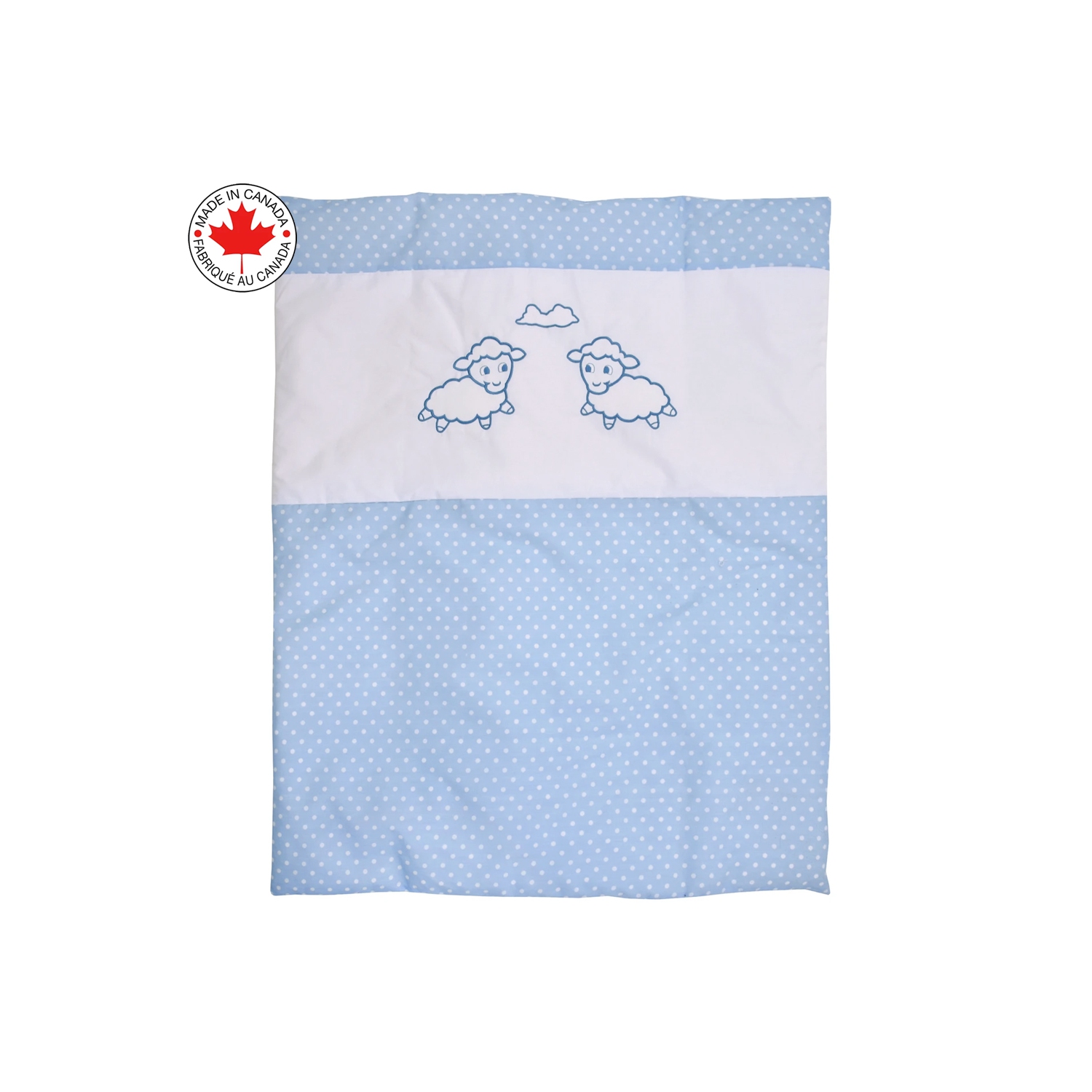 Belelo - 5 pièces de literie pour bébé - bleu et blanc avec un motif de mouton