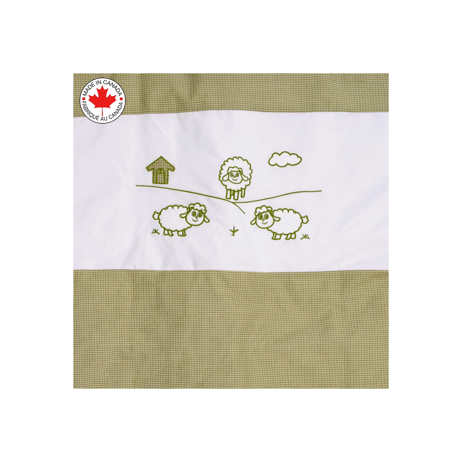 Berello - 5 pièces de literie pour bébé - beige et vert avec un motif de mouton