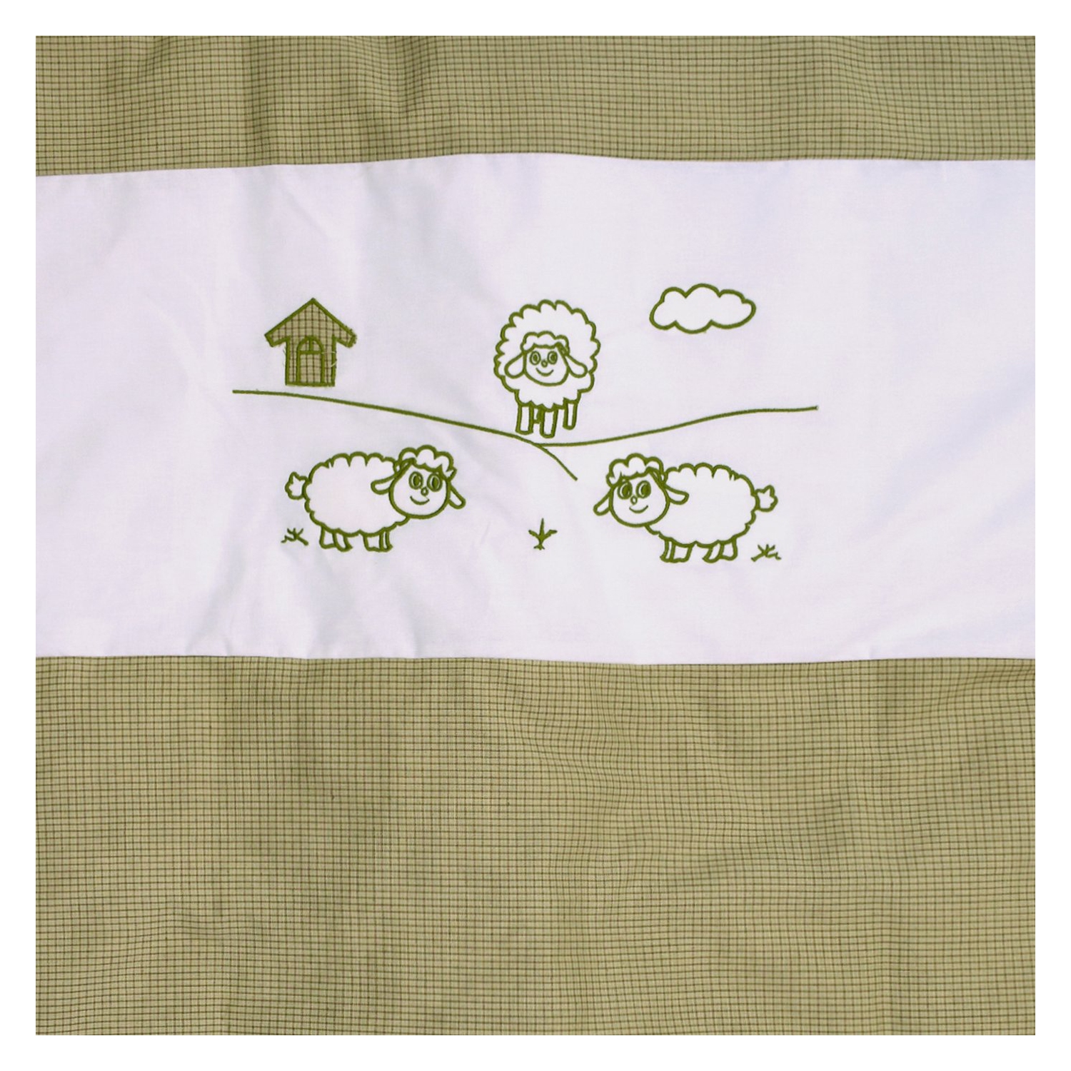 Berello - 5 pièces de literie pour bébé - beige et vert avec un motif de mouton