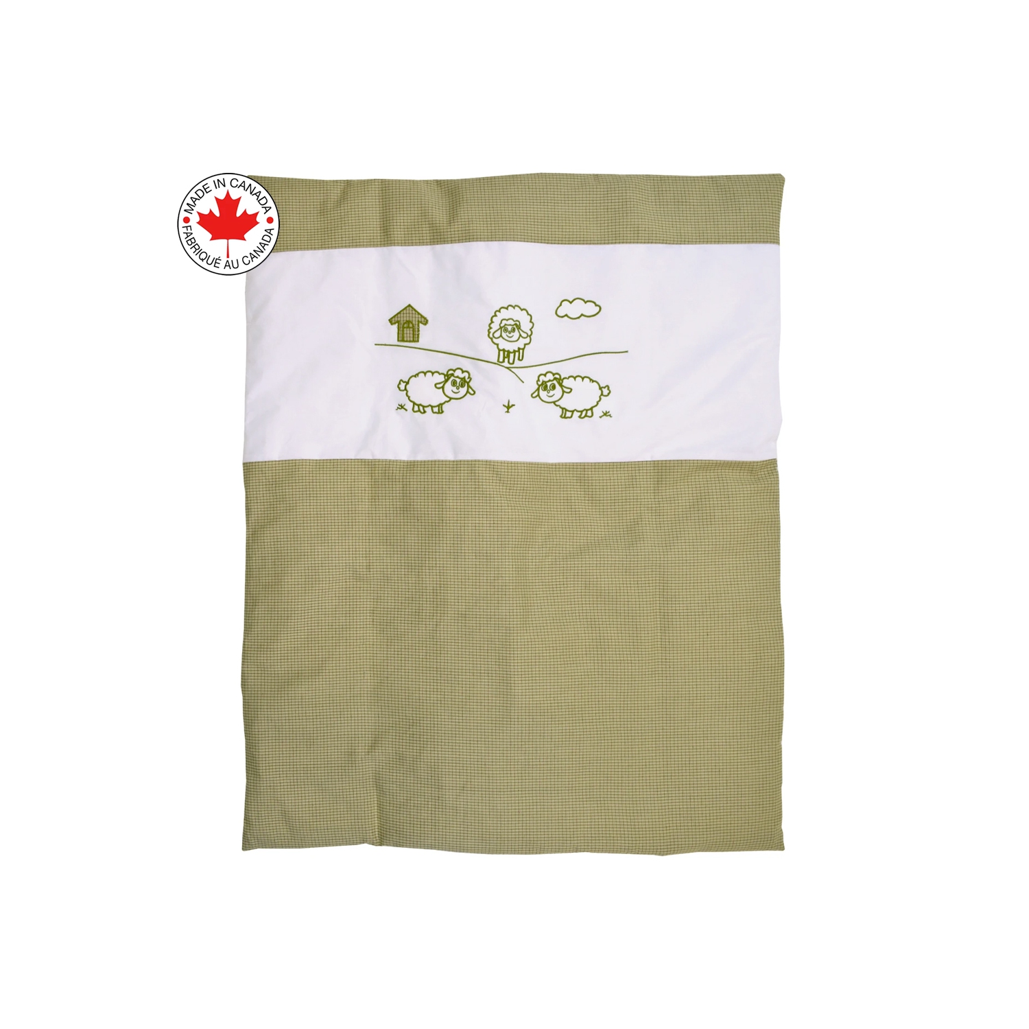 Berello - 5 pièces de literie pour bébé - beige et vert avec un motif de mouton