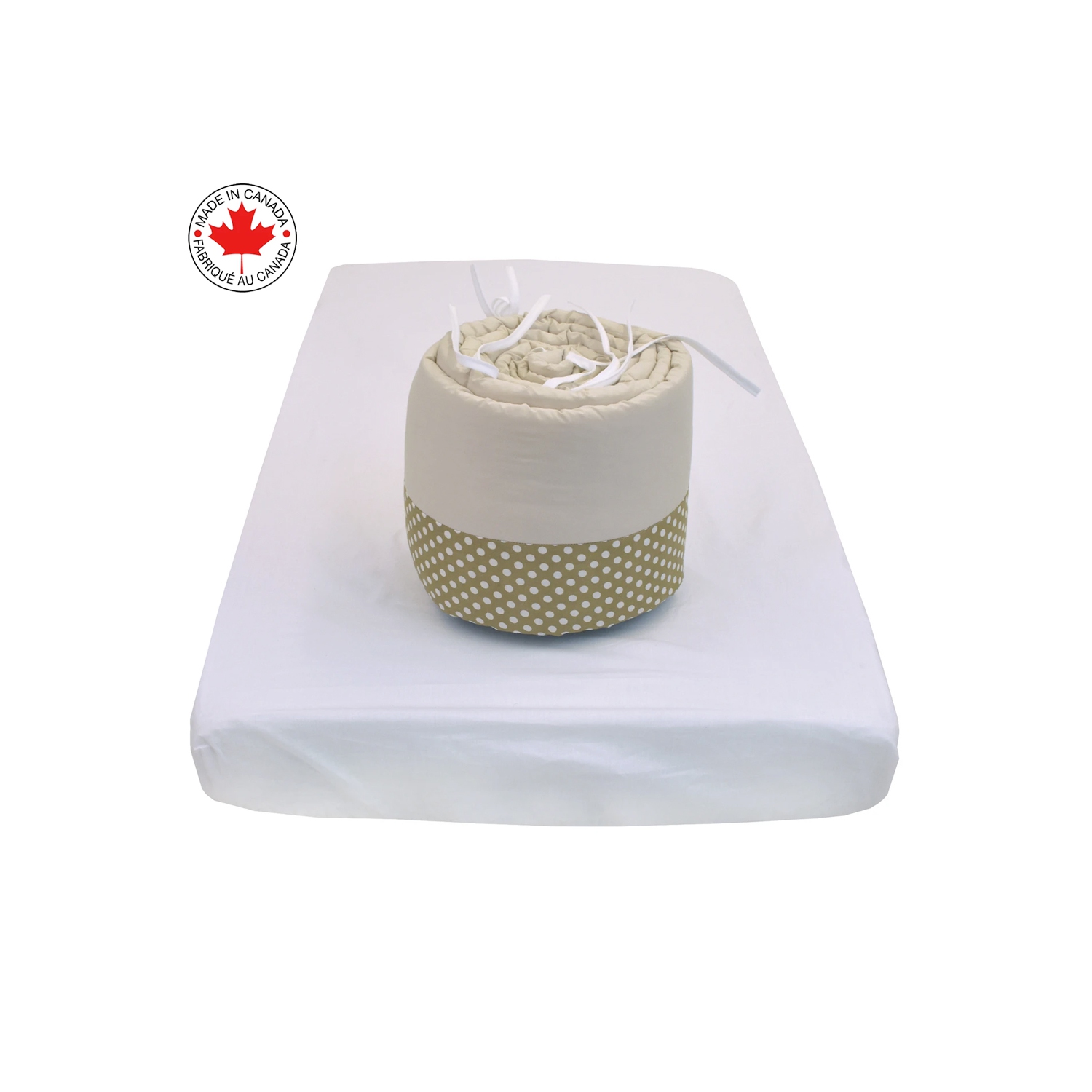 Belelo - 5 pièces de literie pour bébé - beige et blanc avec un motif d’éléphant