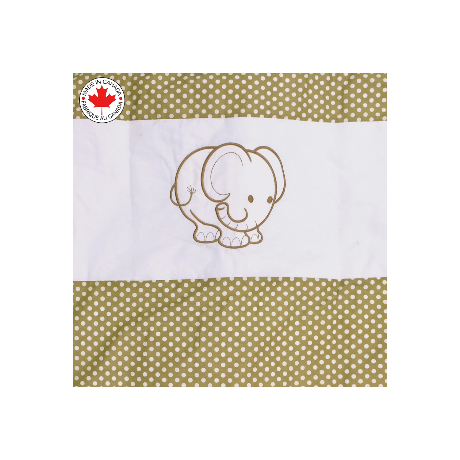 Belelo - 5 pièces de literie pour bébé - beige et blanc avec un motif d’éléphant