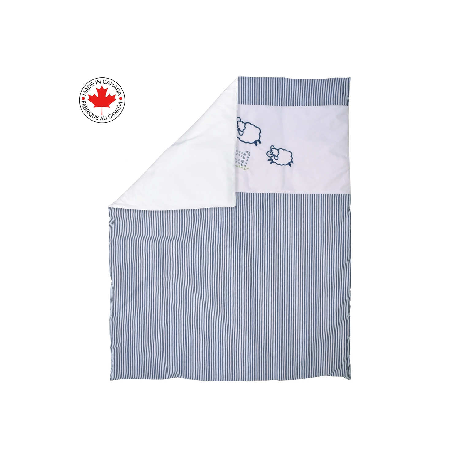 Belelo - 5 pièces de literie pour bébé - bleu et blanc avec un motif de mouton