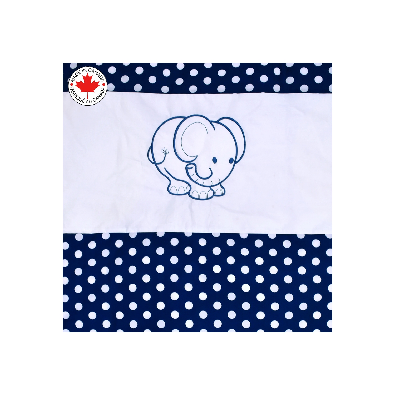 Bebelelo - 5 pieces bedding for baby – navy blue and white with an Elephant pattern
