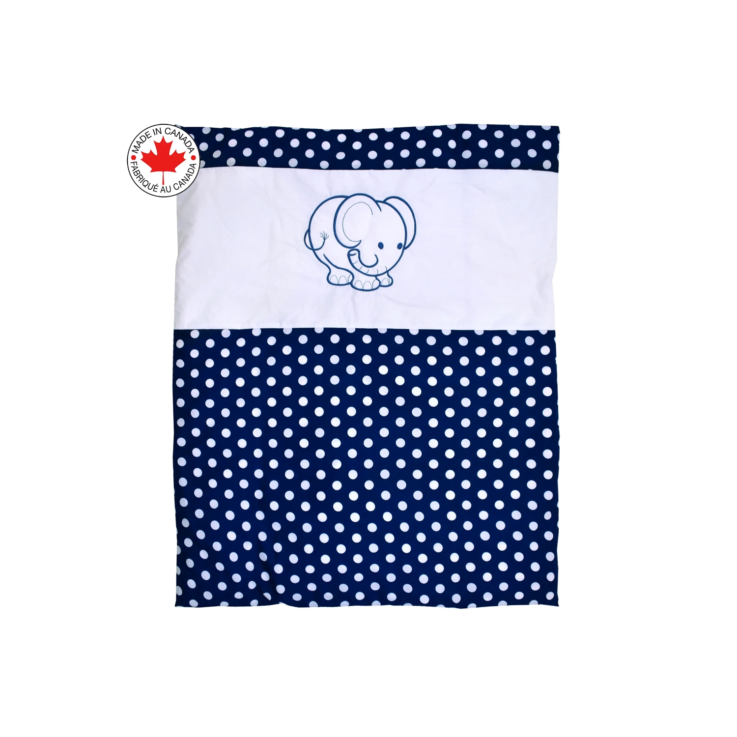 Bebelelo - 5 pieces bedding for baby – navy blue and white with an Elephant pattern