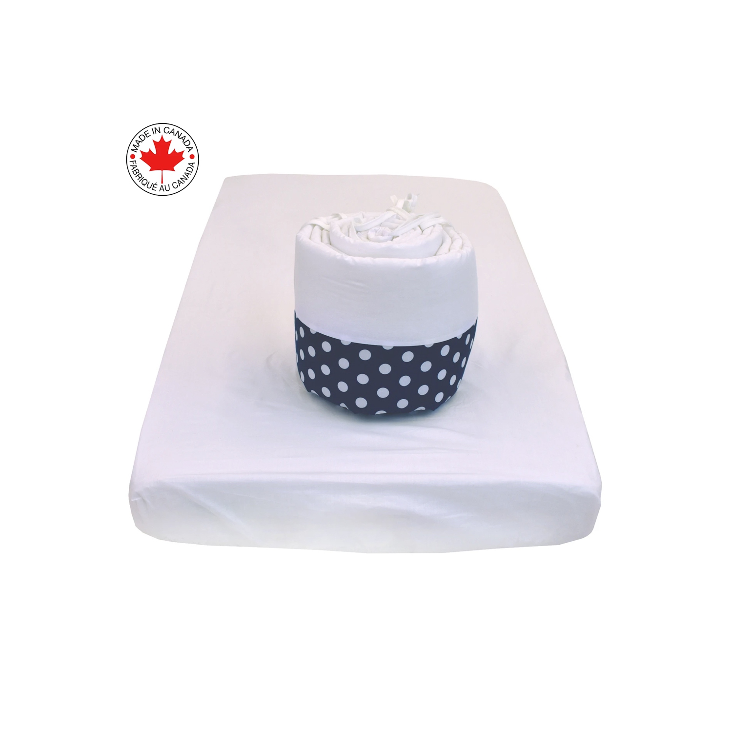 Bebelelo - 5 pieces bedding for baby – navy blue and white with an Elephant pattern