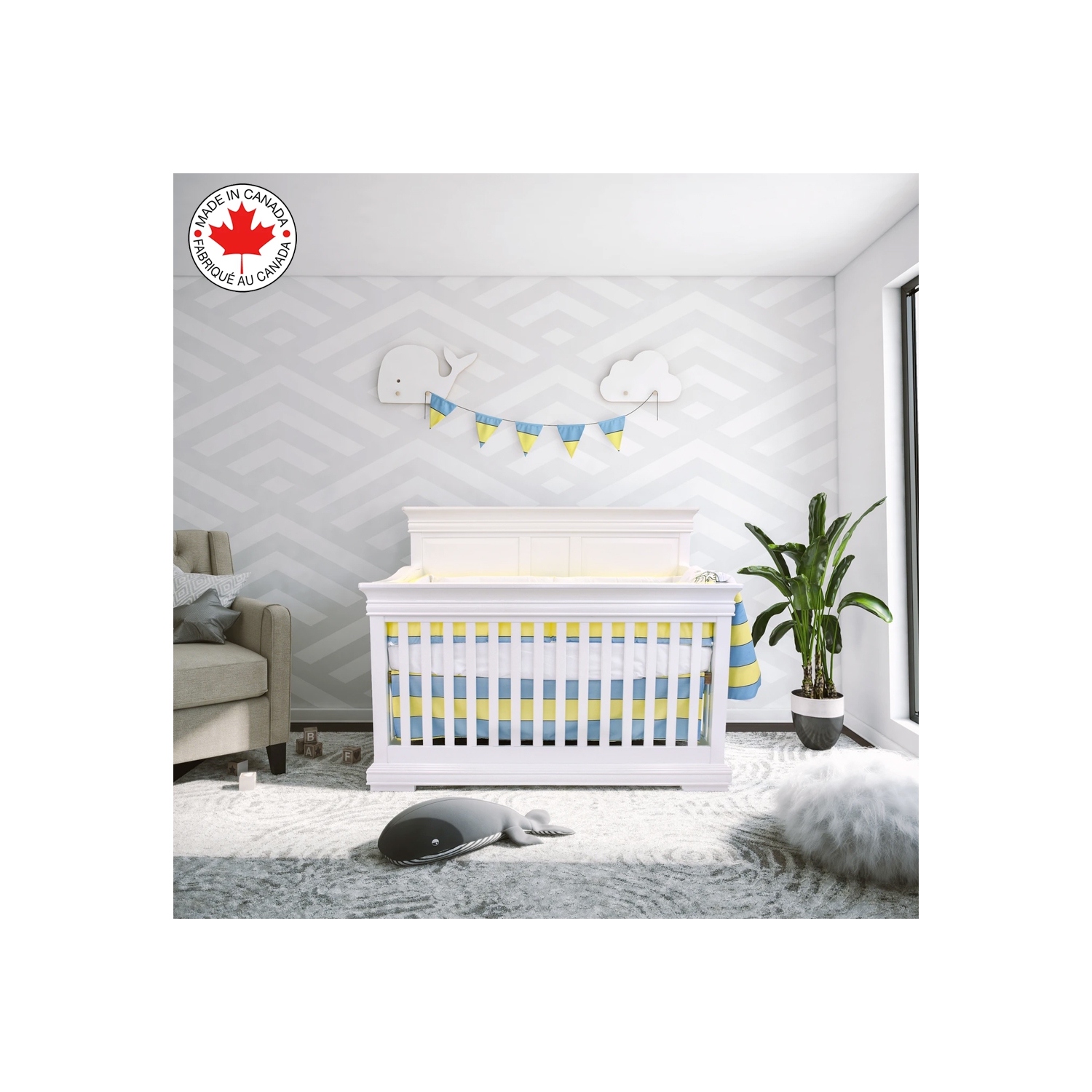Bebelelo - 5 pieces bedding for baby - yellow and blue with a Turtle pattern