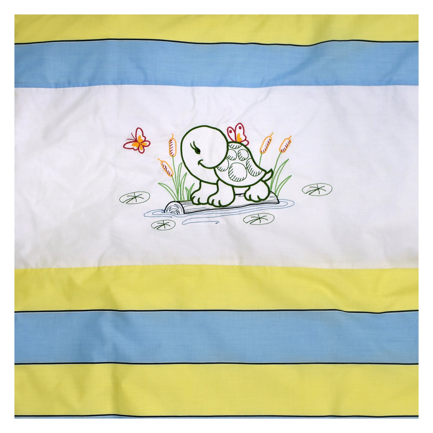 Bebelelo - 5 pieces bedding for baby - yellow and blue with a Turtle pattern