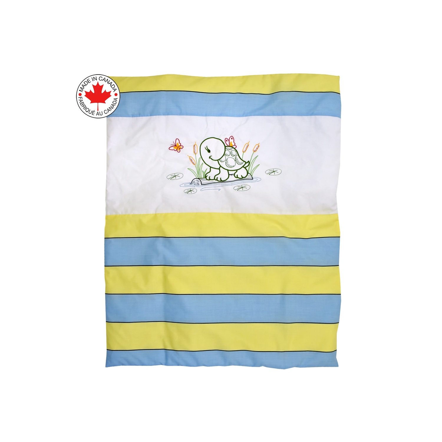 Bebelelo - 5 pieces bedding for baby - yellow and blue with a Turtle pattern