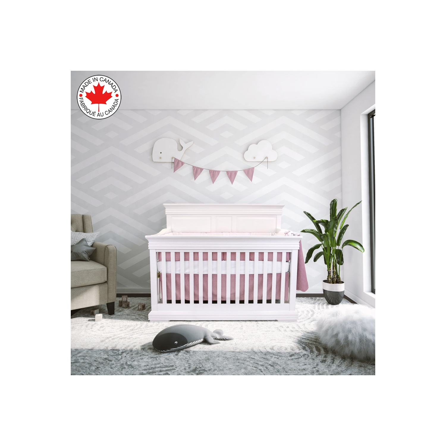 Bebelelo - 5 pieces bedding for baby - grey and white with a Sheep pattern