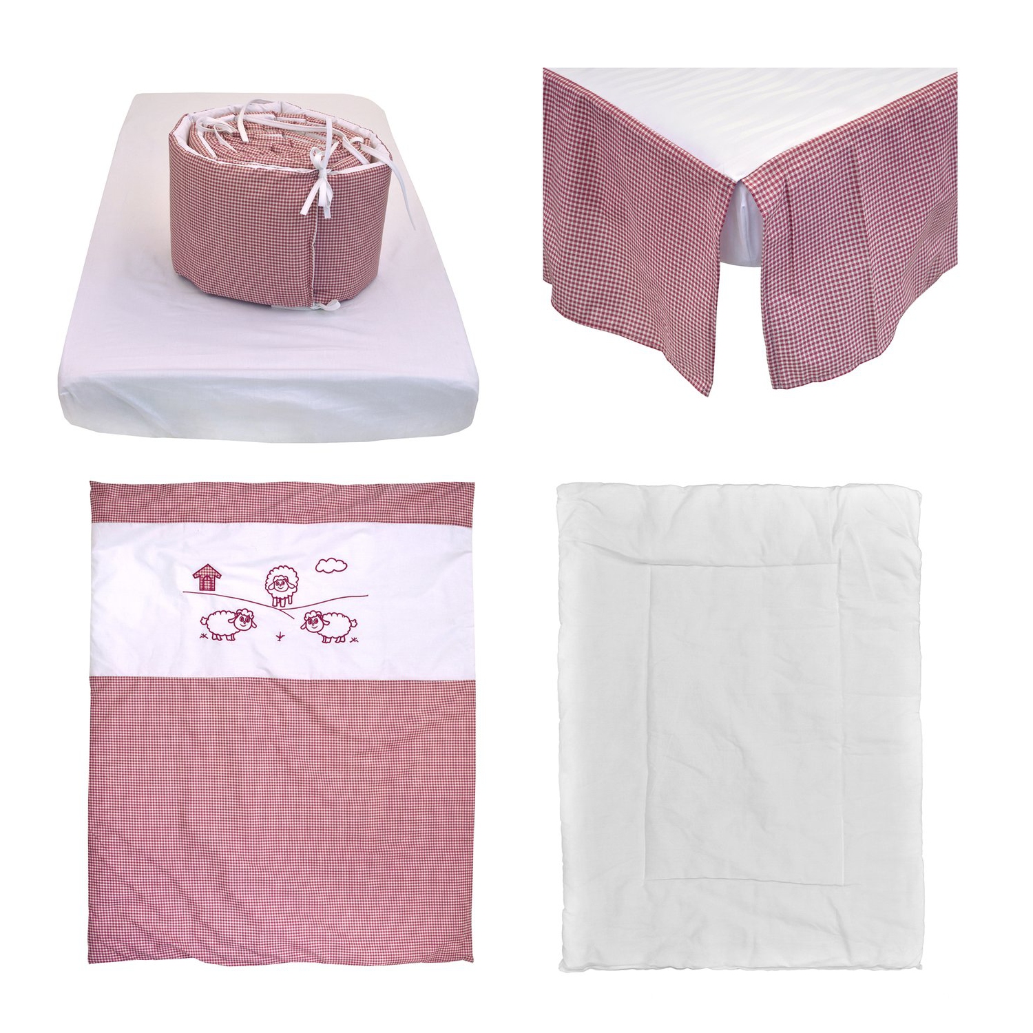 Bebelelo - 5 pieces bedding for baby - grey and white with a Sheep pattern