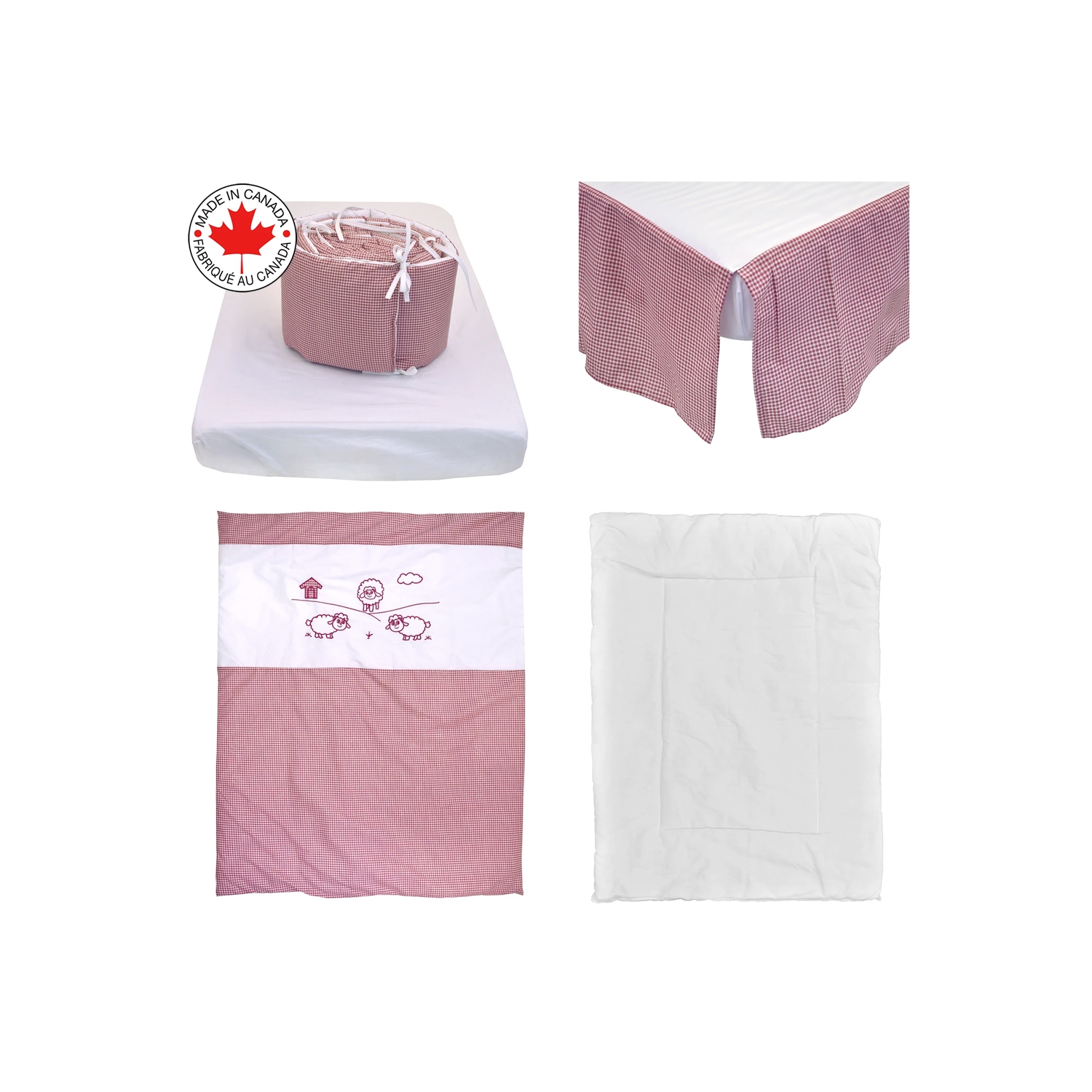 Bebelelo - 5 pieces bedding for baby - grey and white with a Sheep pattern