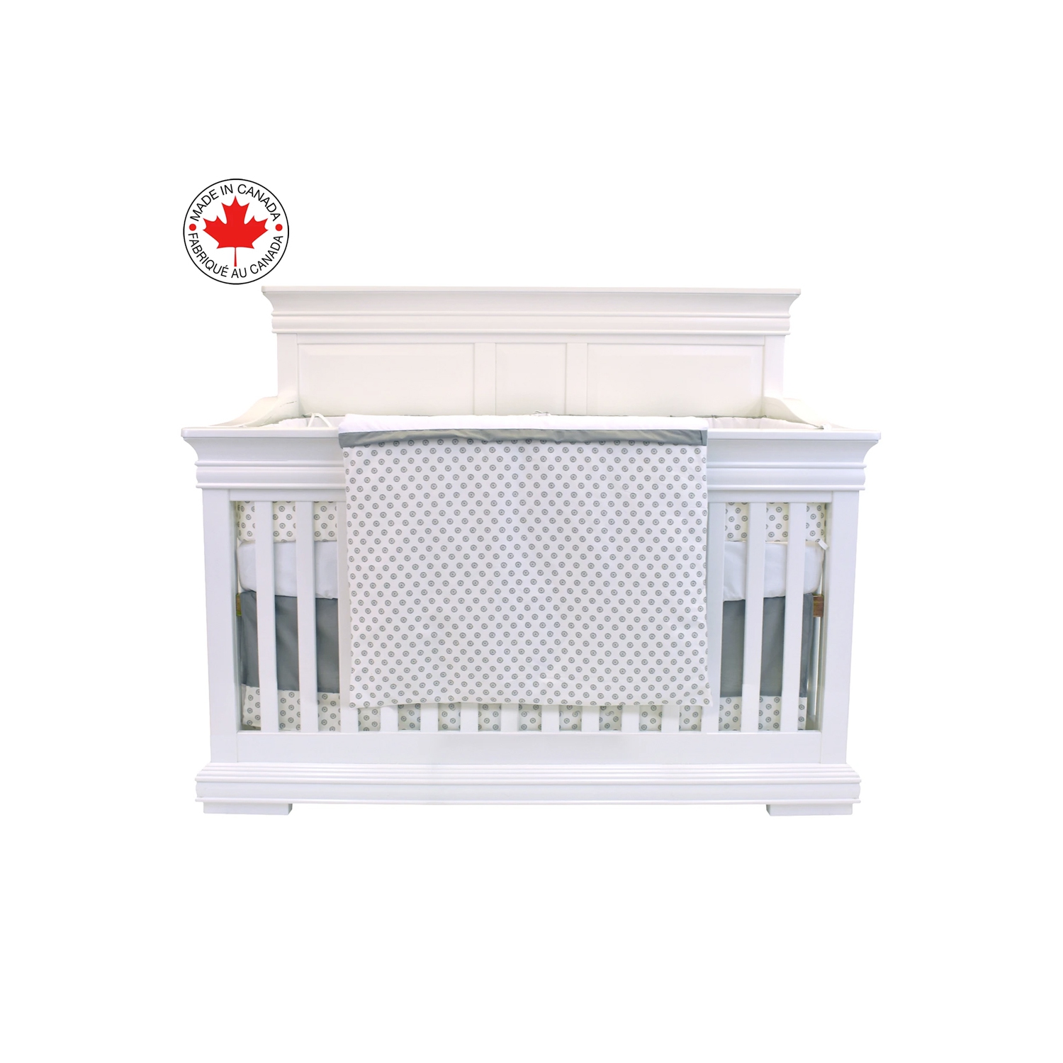 Bebelelo – Literie 5 morceaux pour bébé gris et blanc avec un motif de moutons