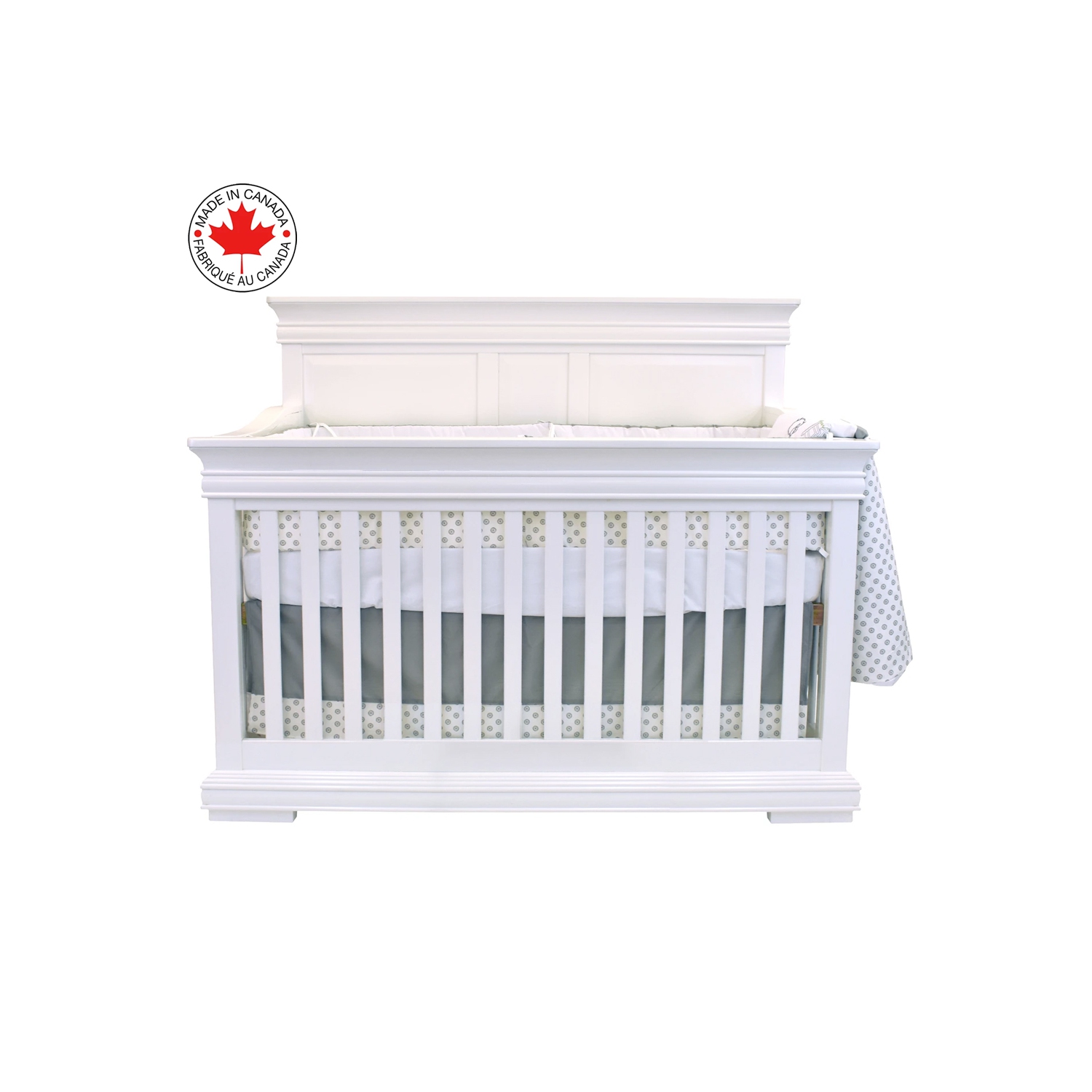 Bebelelo – Literie 5 morceaux pour bébé gris et blanc avec un motif de moutons