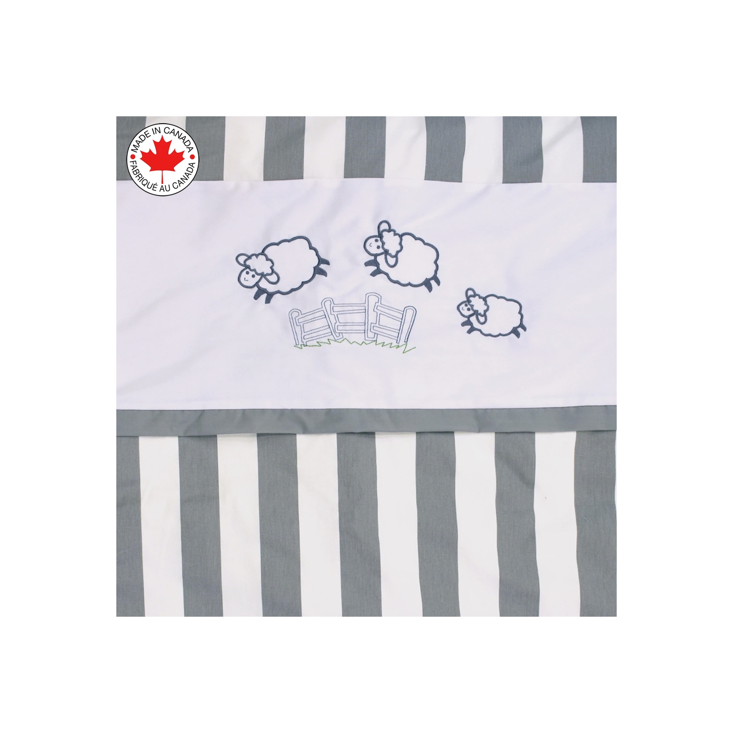 Belelo - 5 pièces de literie pour bébé - gris et blanc avec un motif de mouton