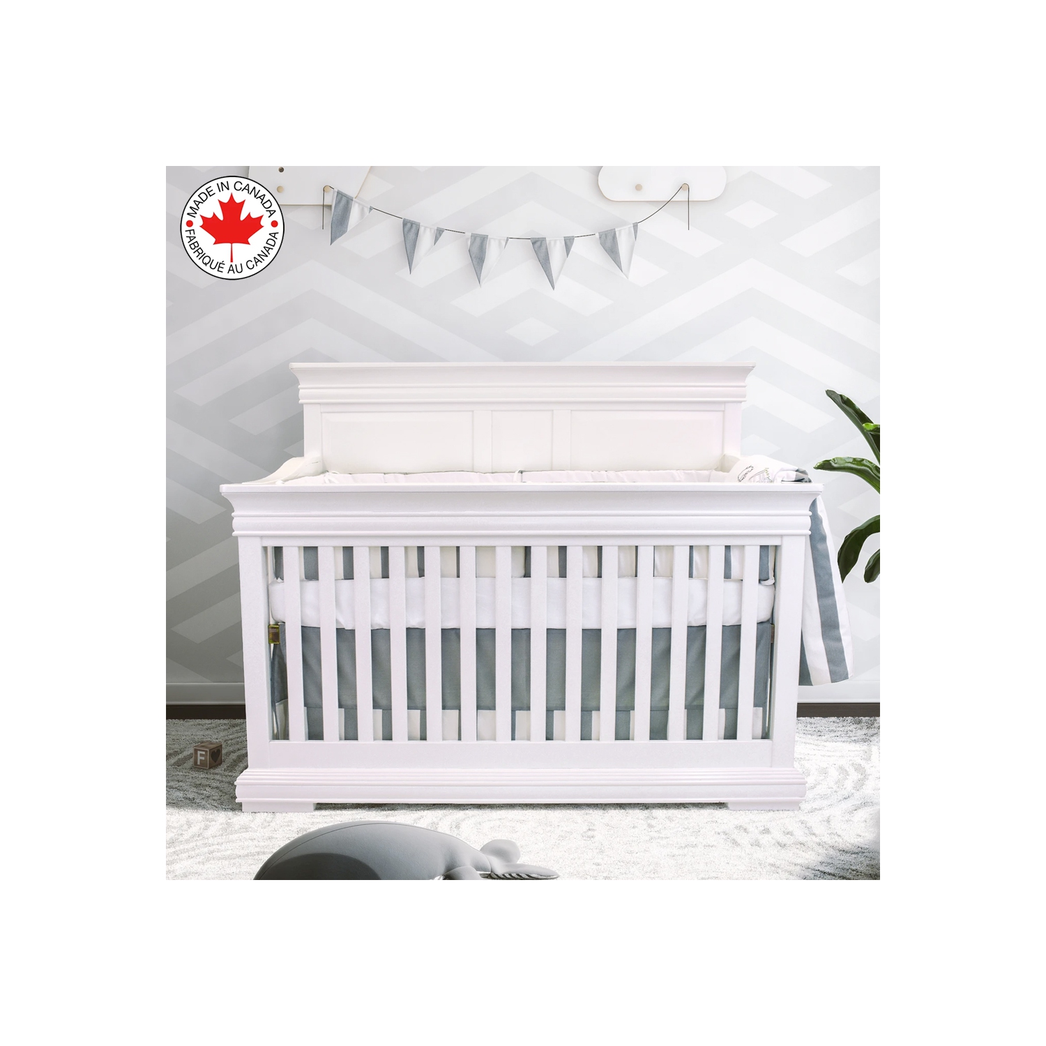 Belelo - 5 pièces de literie pour bébé - gris et blanc avec un motif de mouton