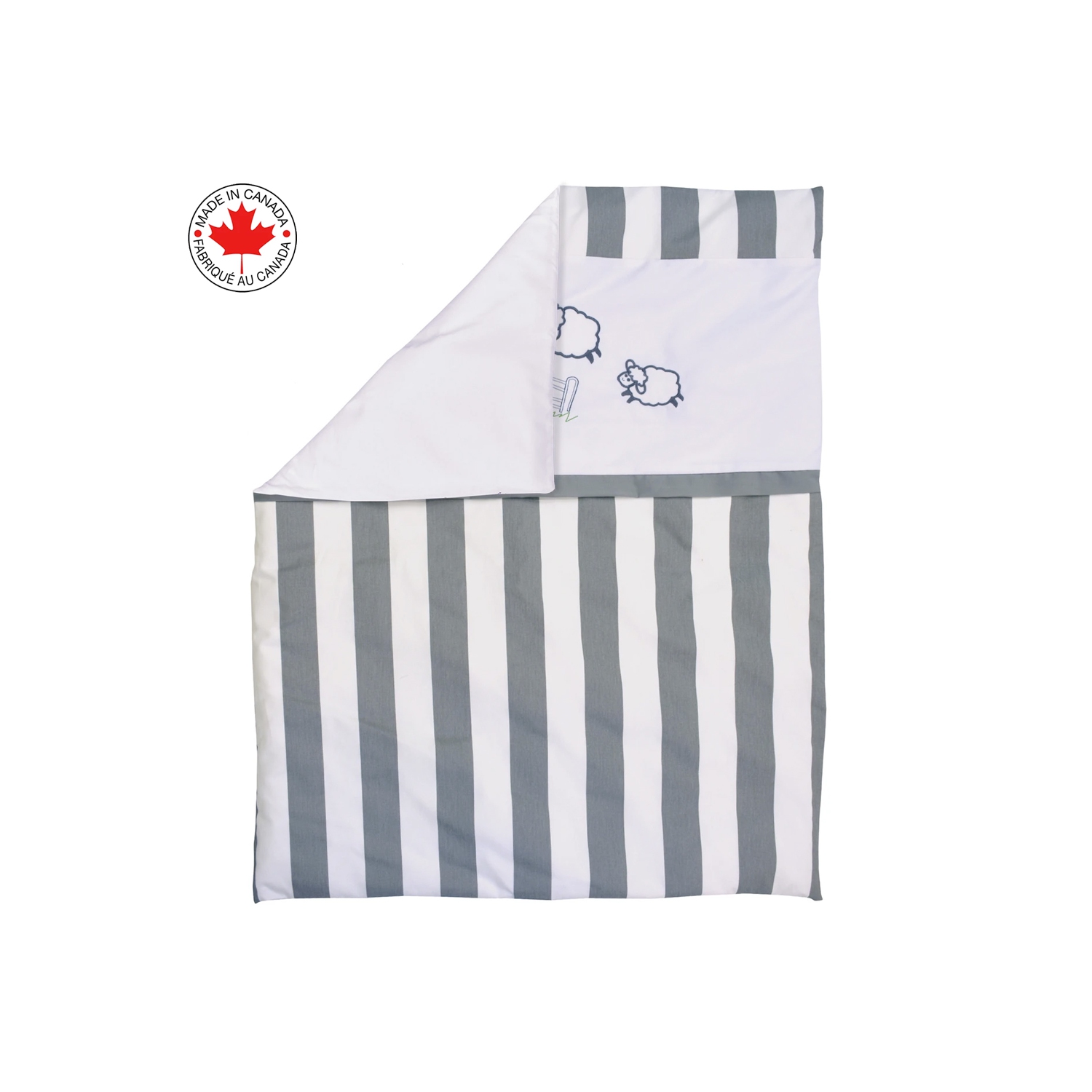 Belelo - 5 pièces de literie pour bébé - gris et blanc avec un motif de mouton