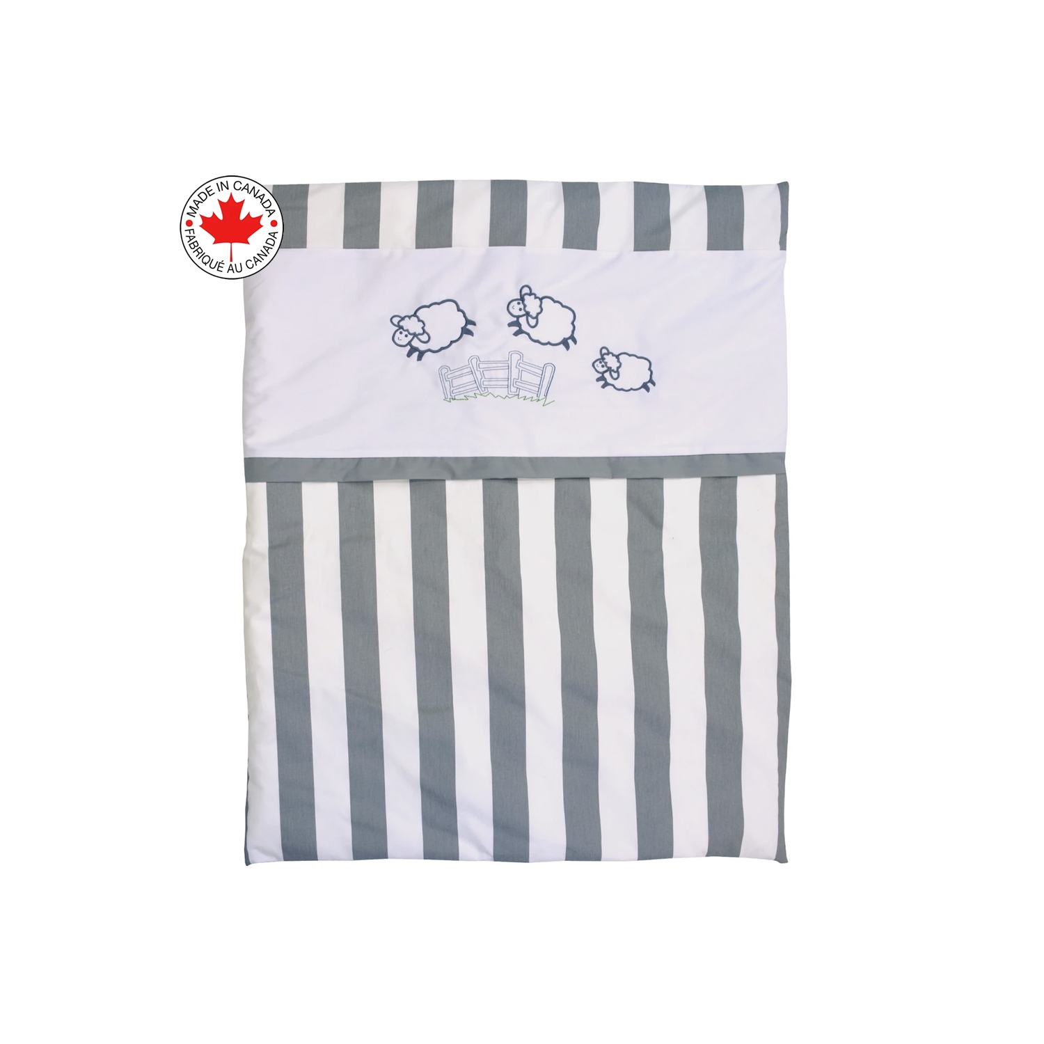 Belelo - 5 pièces de literie pour bébé - gris et blanc avec un motif de mouton