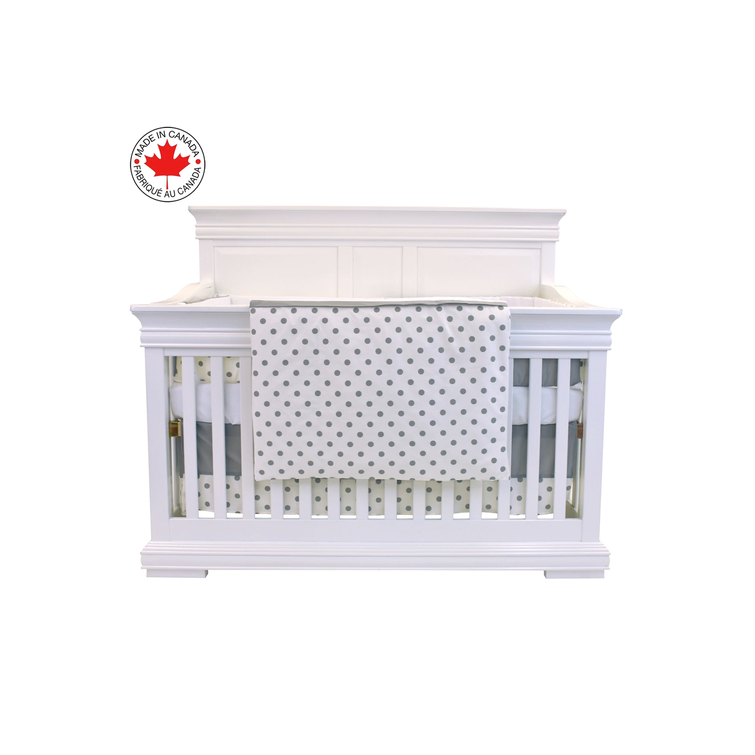 Belelo - 5 pièces de literie pour bébé - gris et blanc avec un motif d’éléphant