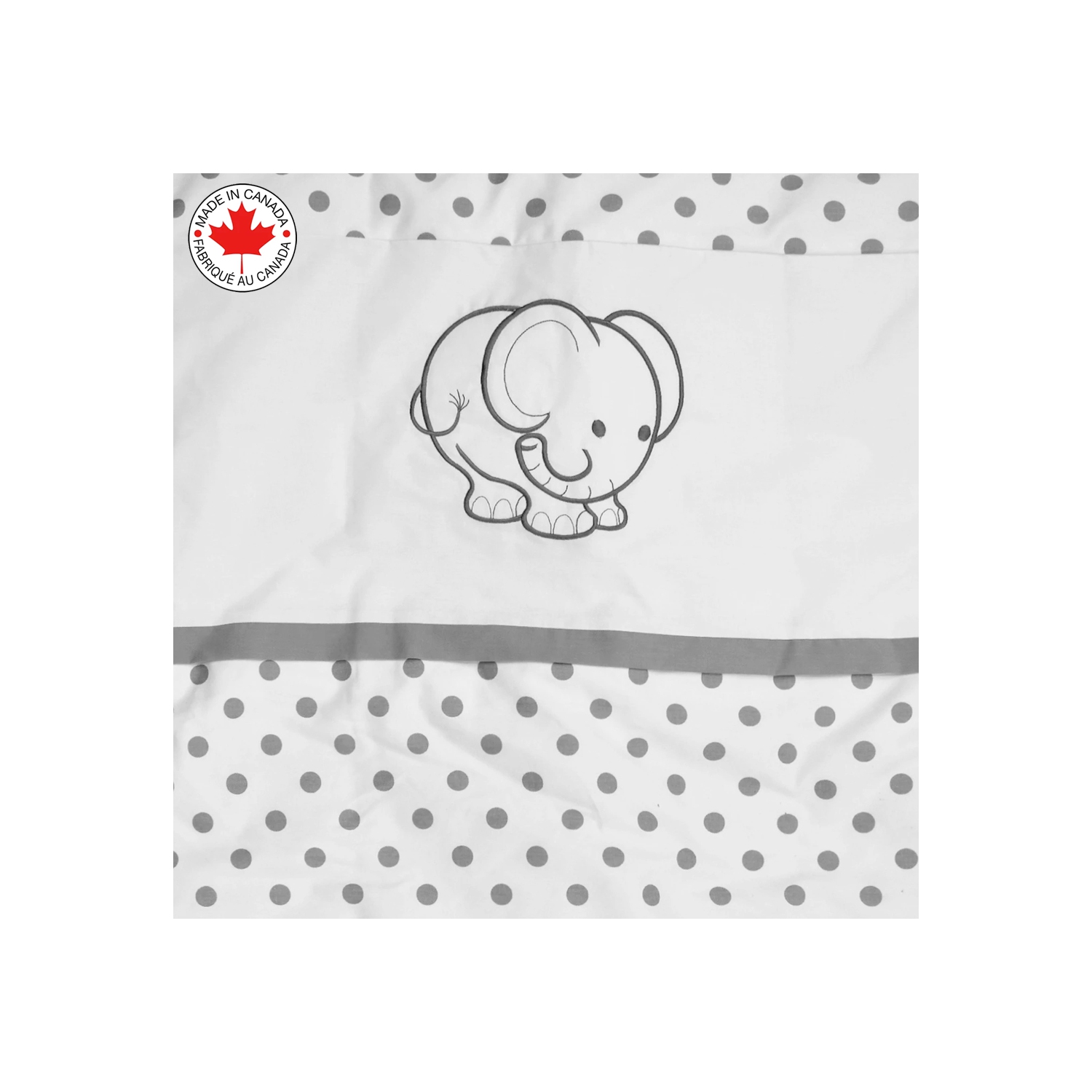 Belelo - 5 pièces de literie pour bébé - gris et blanc avec un motif d’éléphant