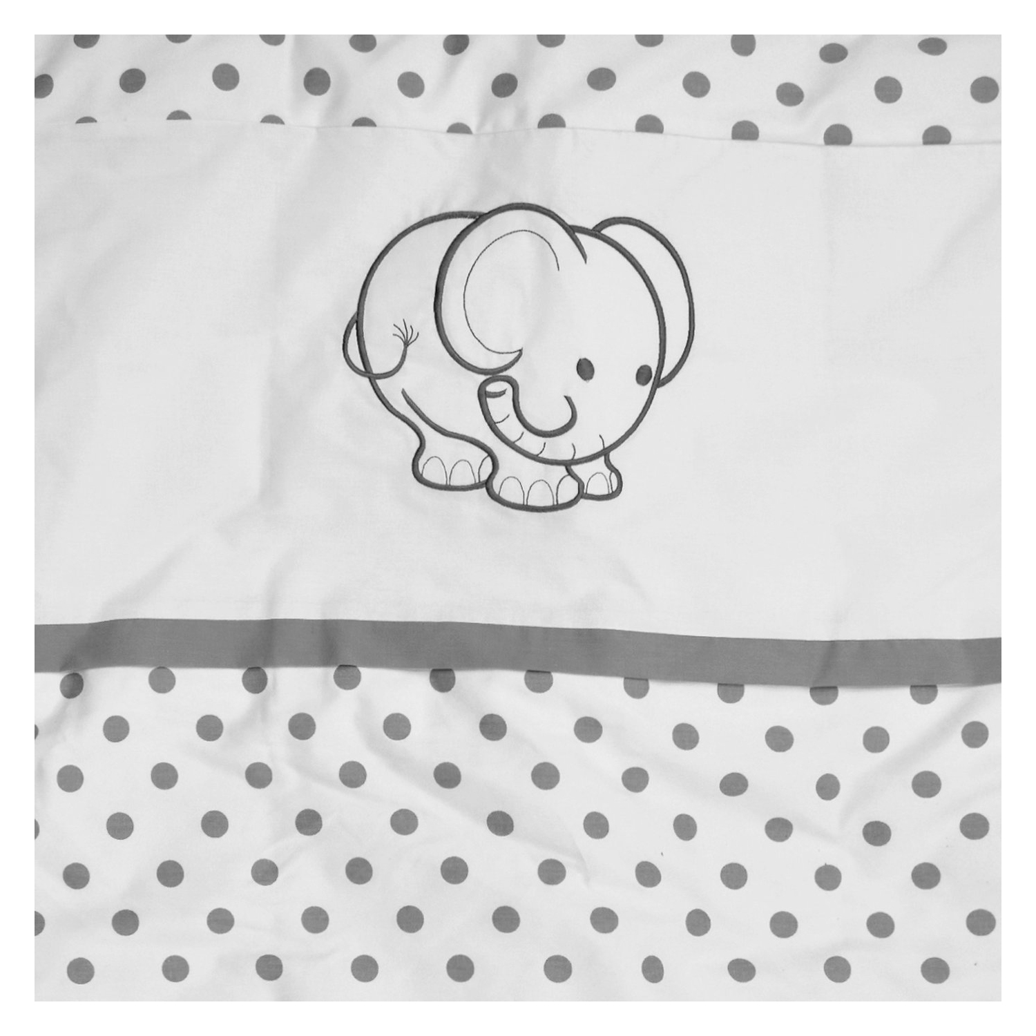 Belelo - 5 pièces de literie pour bébé - gris et blanc avec un motif d’éléphant