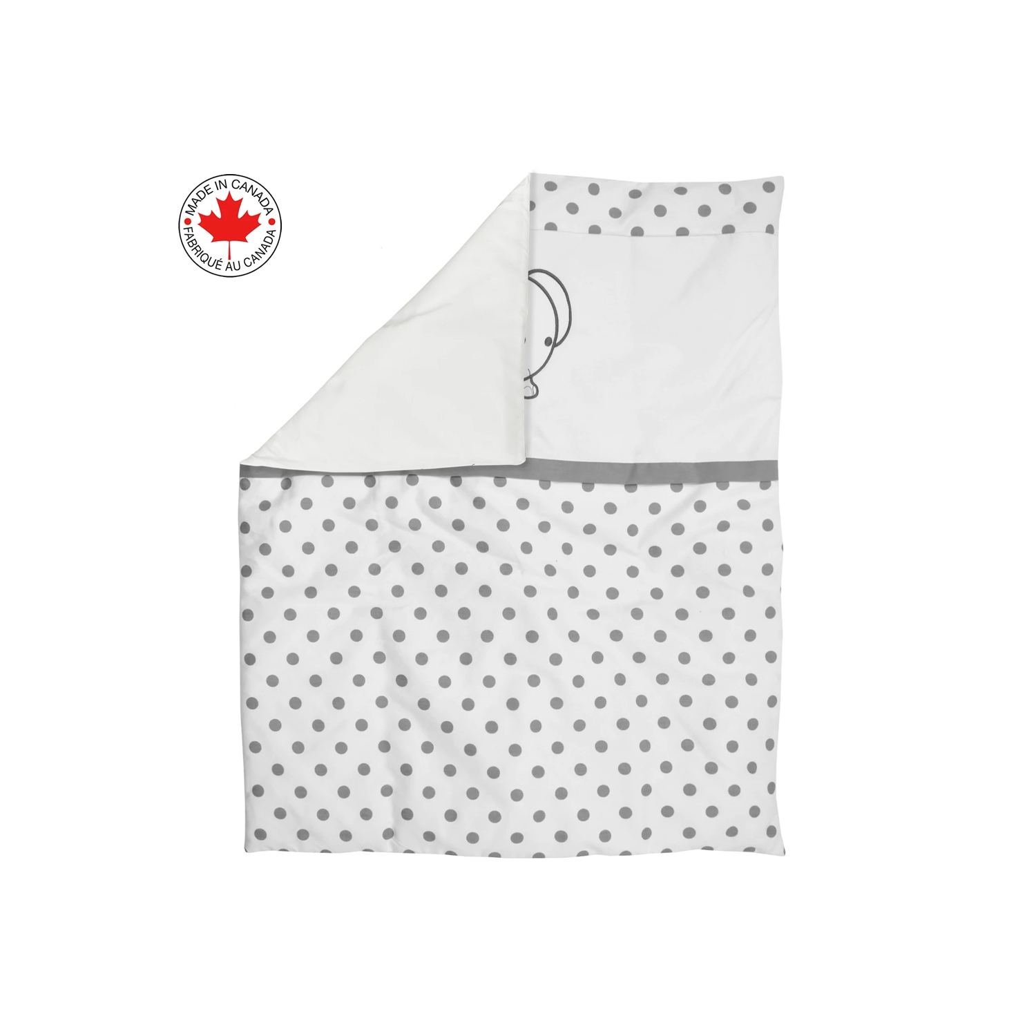 Belelo - 5 pièces de literie pour bébé - gris et blanc avec un motif d’éléphant