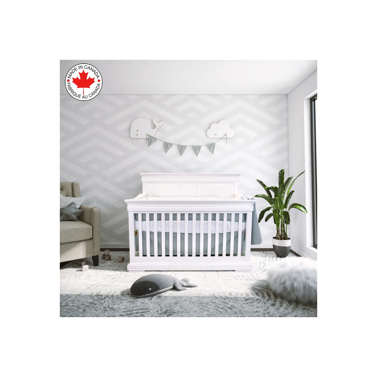 Bebelelo - 5 pieces bedding for baby - grey and white with a Sheep pattern