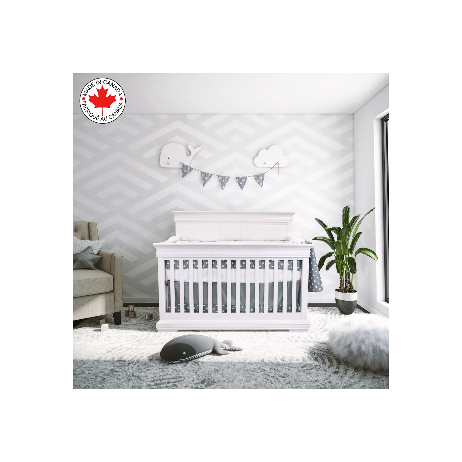 Belelo - 5 pièces de literie pour bébé - gris et blanc avec un motif de mouton