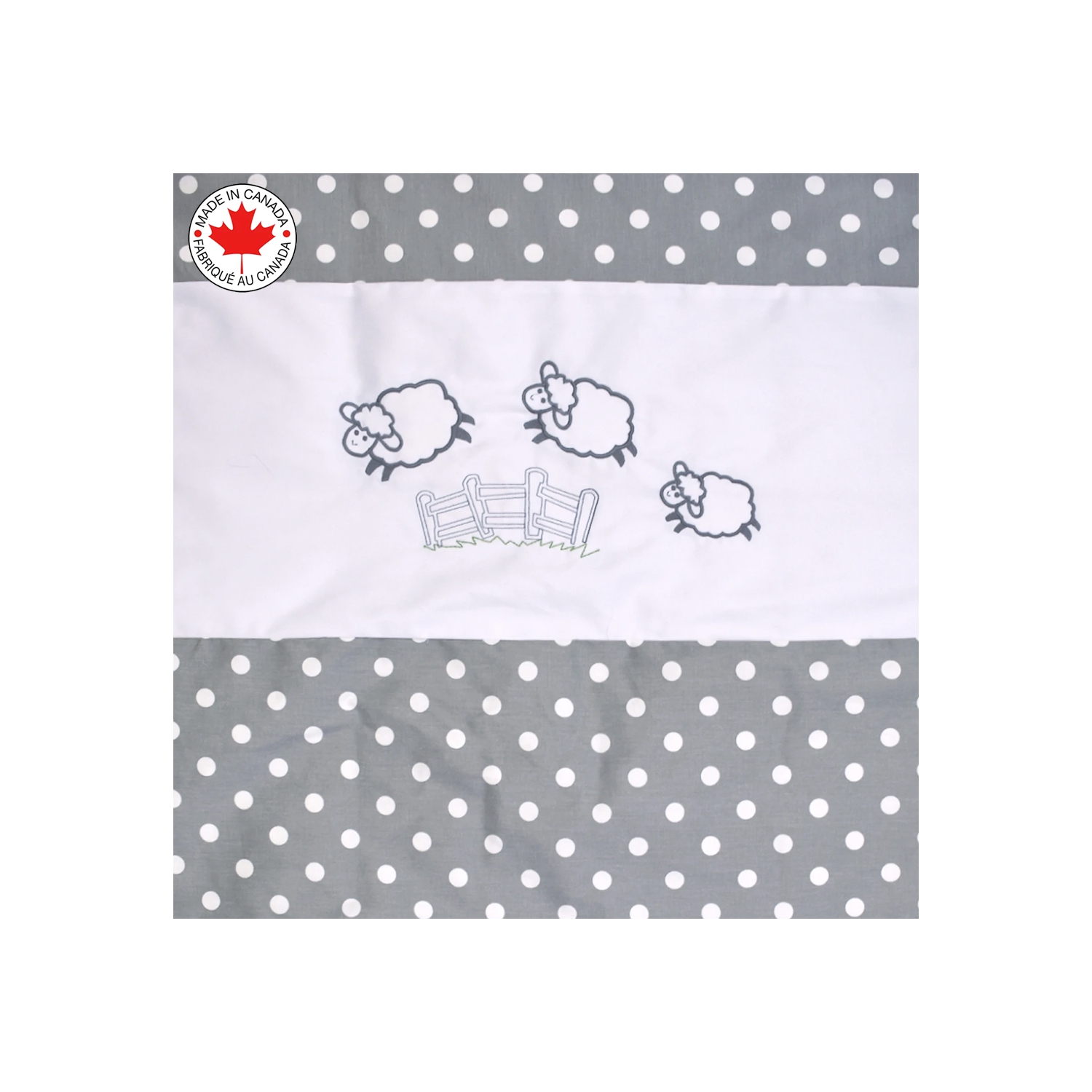 Belelo - 5 pièces de literie pour bébé - gris et blanc avec un motif de mouton